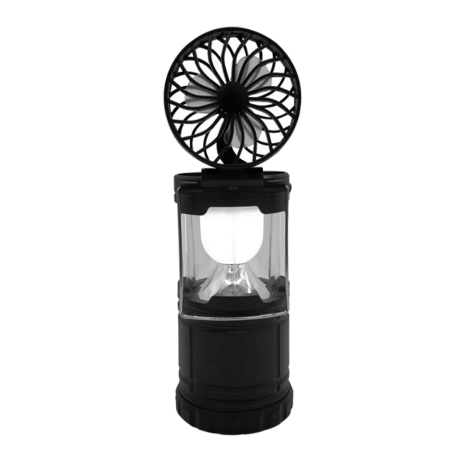 Camping Lantern with Fan Outdoor Portable Collapsible LED Tent Lamp Bulb