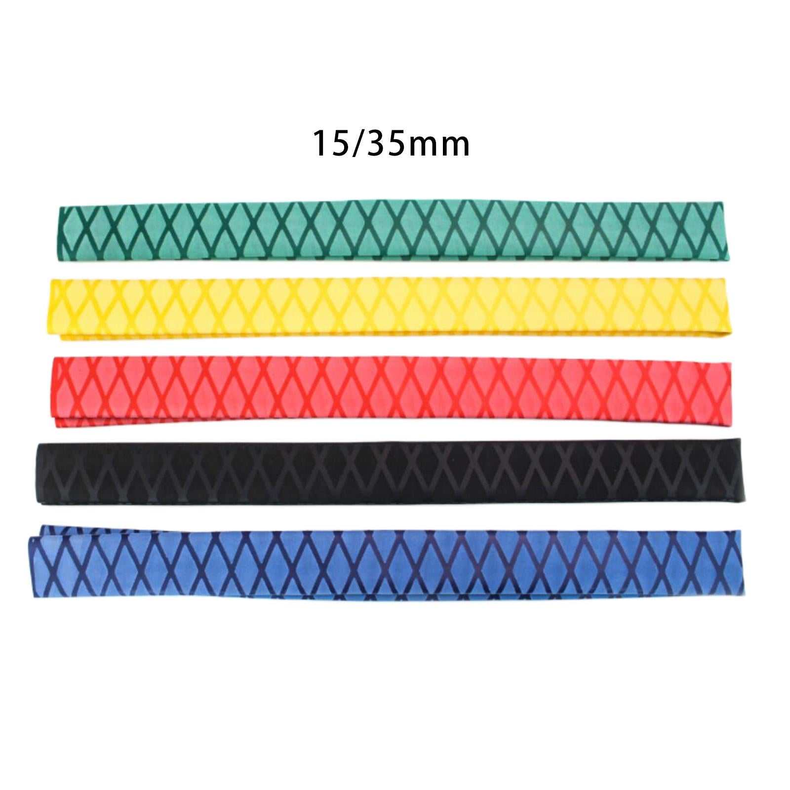 2xHeat Shrink Rod Wrap 3:1 Electrical Insulation Non-Slip 15mm 35mm Diameter Black 15mm