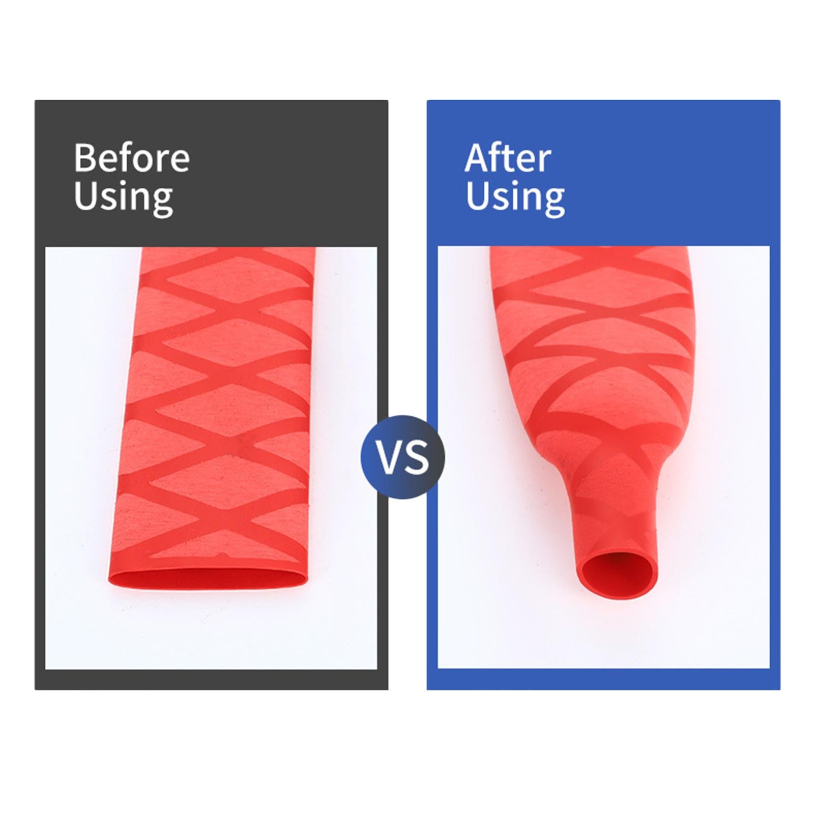 3xHeat Shrink Rod Wrap 3:1 Electrical Insulation Non-Slip 15mm 35mm Diameter Red 15mm
