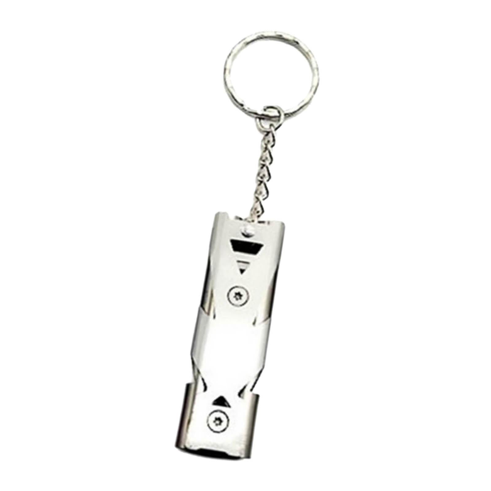 3xDouble Pipe Whistle Lifesaving Emergency SOS Outdoor Survival silver