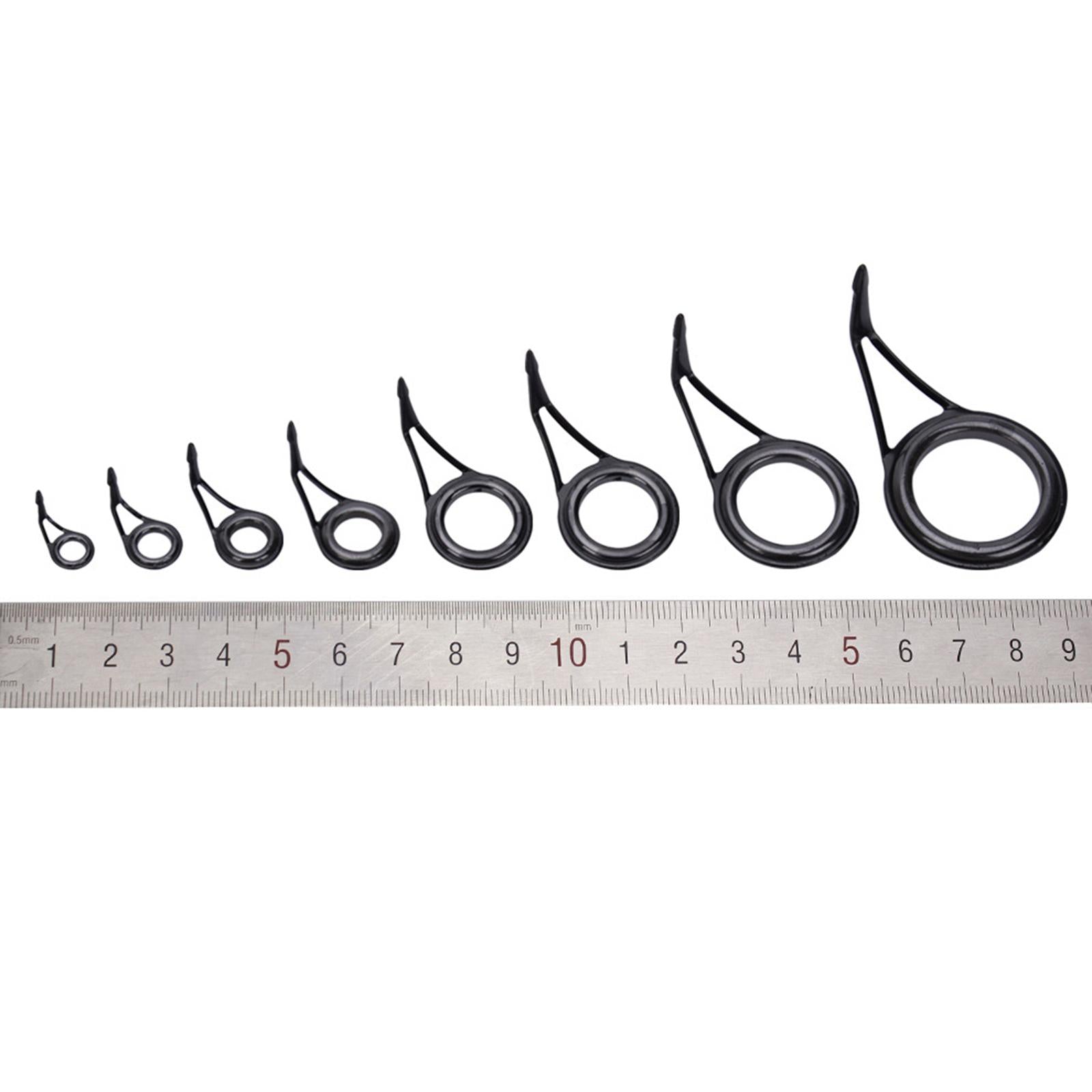 3x8Pcs Fishing Rod Guides Tips Eye Rings Kit Fishing Pole Building Repair