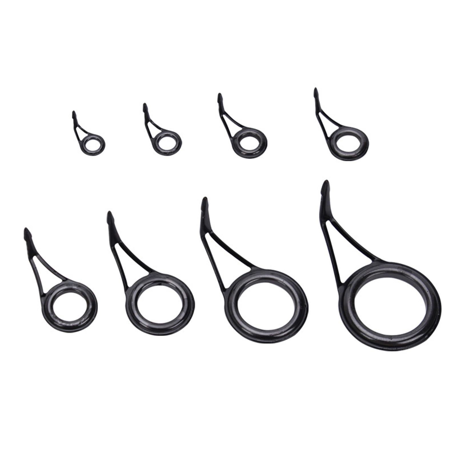 4x8Pcs Fishing Rod Guides Tips Eye Rings Kit Fishing Pole Building Repair