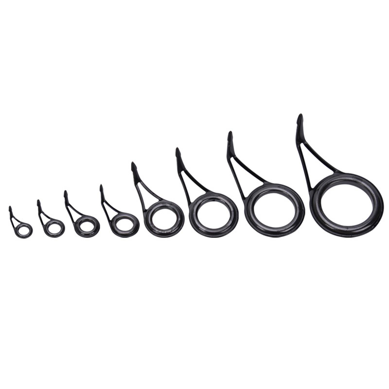 3x8Pcs Fishing Rod Guides Tips Eye Rings Kit Fishing Pole Building Repair