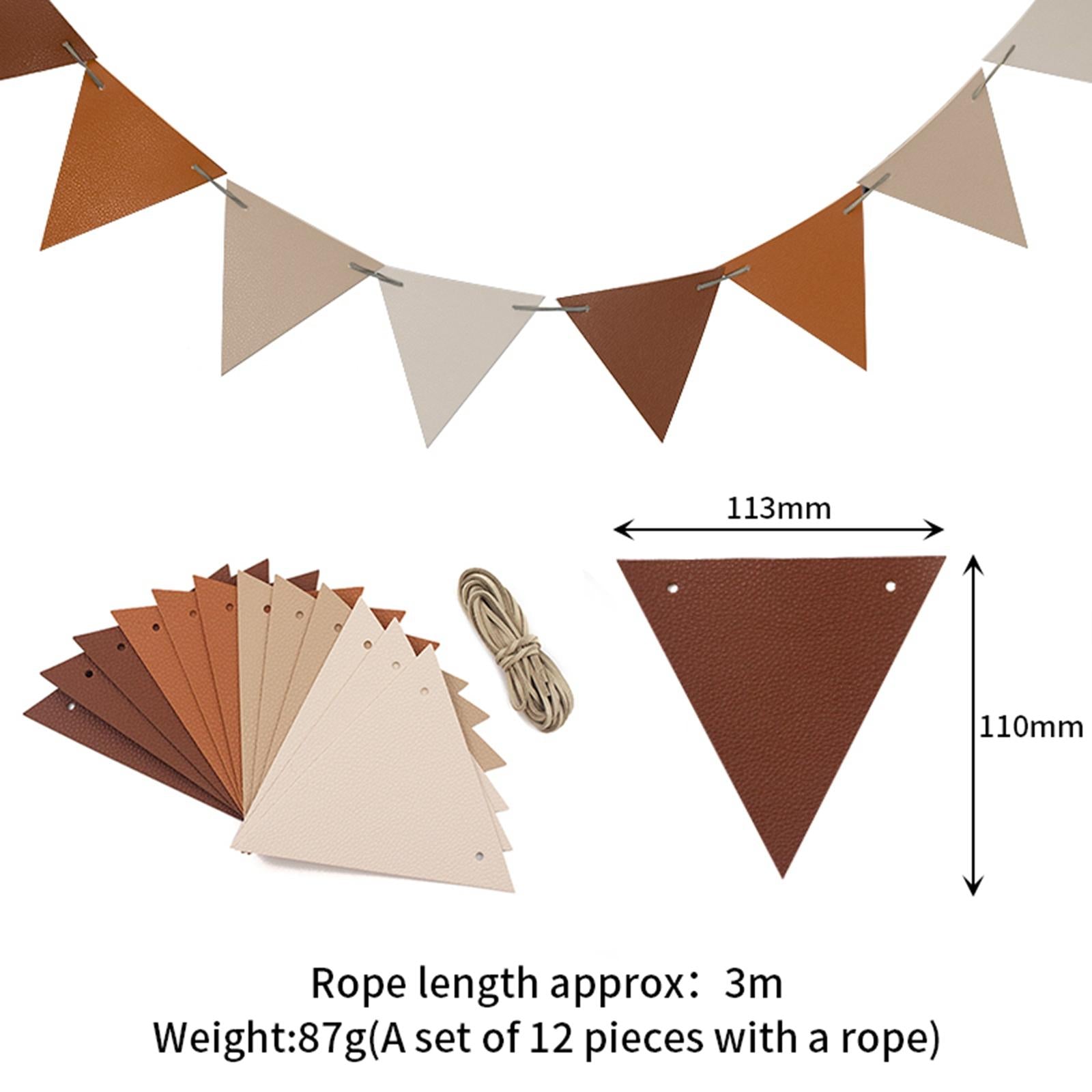 12Pcs Pennant Banner Triangle Flags DIYBunting for Indoor Party Anniversary Pink