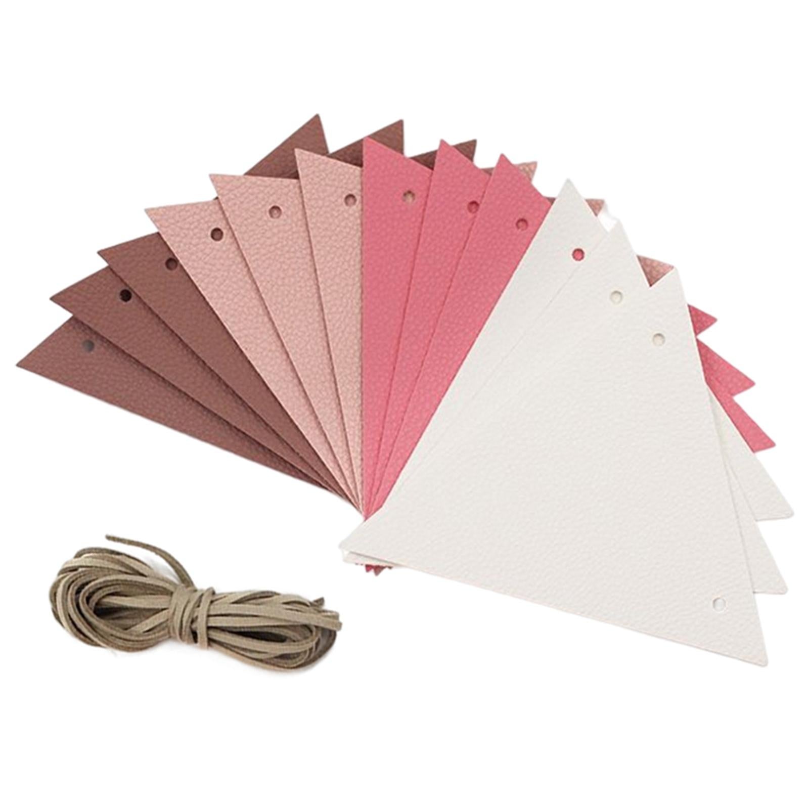 12Pcs Pennant Banner Triangle Flags DIYBunting for Indoor Party Anniversary Pink