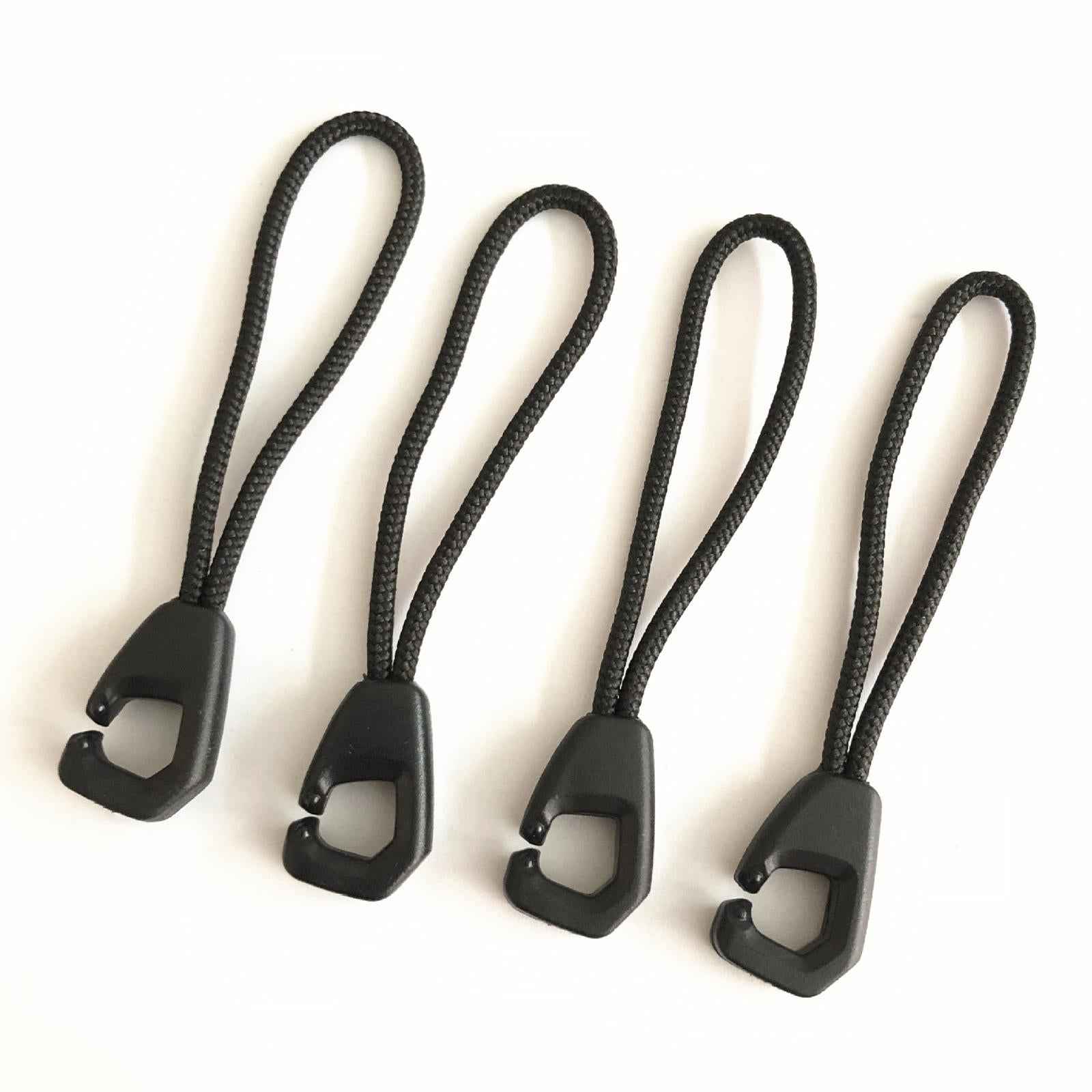 50Pcs Zip Pullers Zipper Pull Cord Fastener Replacement Black