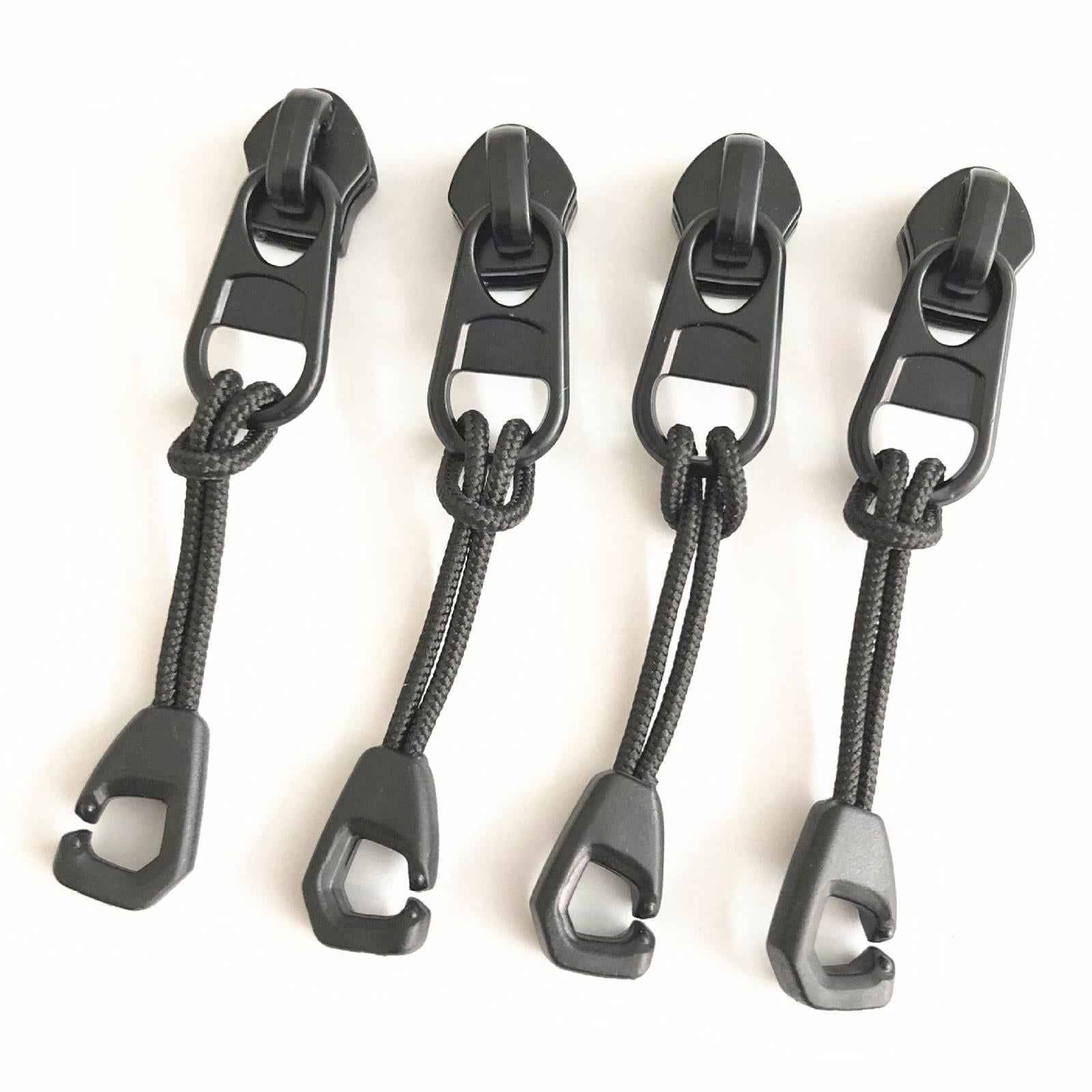 50Pcs Zip Pullers Zipper Pull Cord Fastener Replacement Black