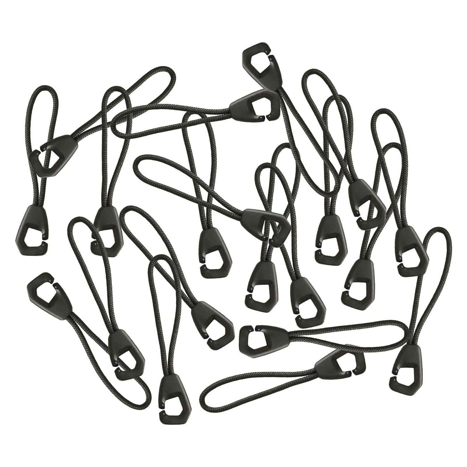 50Pcs Zip Pullers Zipper Pull Cord Fastener Replacement Black