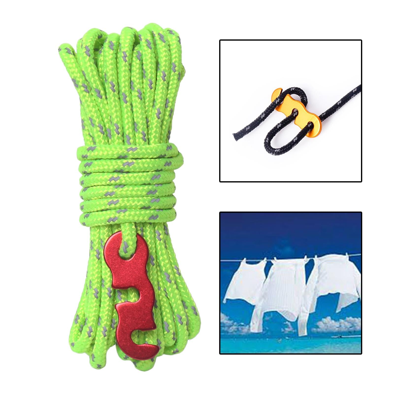 3x4 Meter 4mm Reflective guyline Rope Tent Nylon Cord  Fluorescent Green