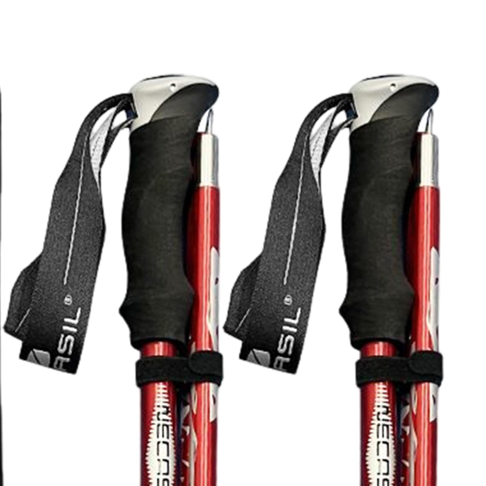 2 Pieces Hiking Poles Alpenstock Lightweight Folding for Kids walking Red