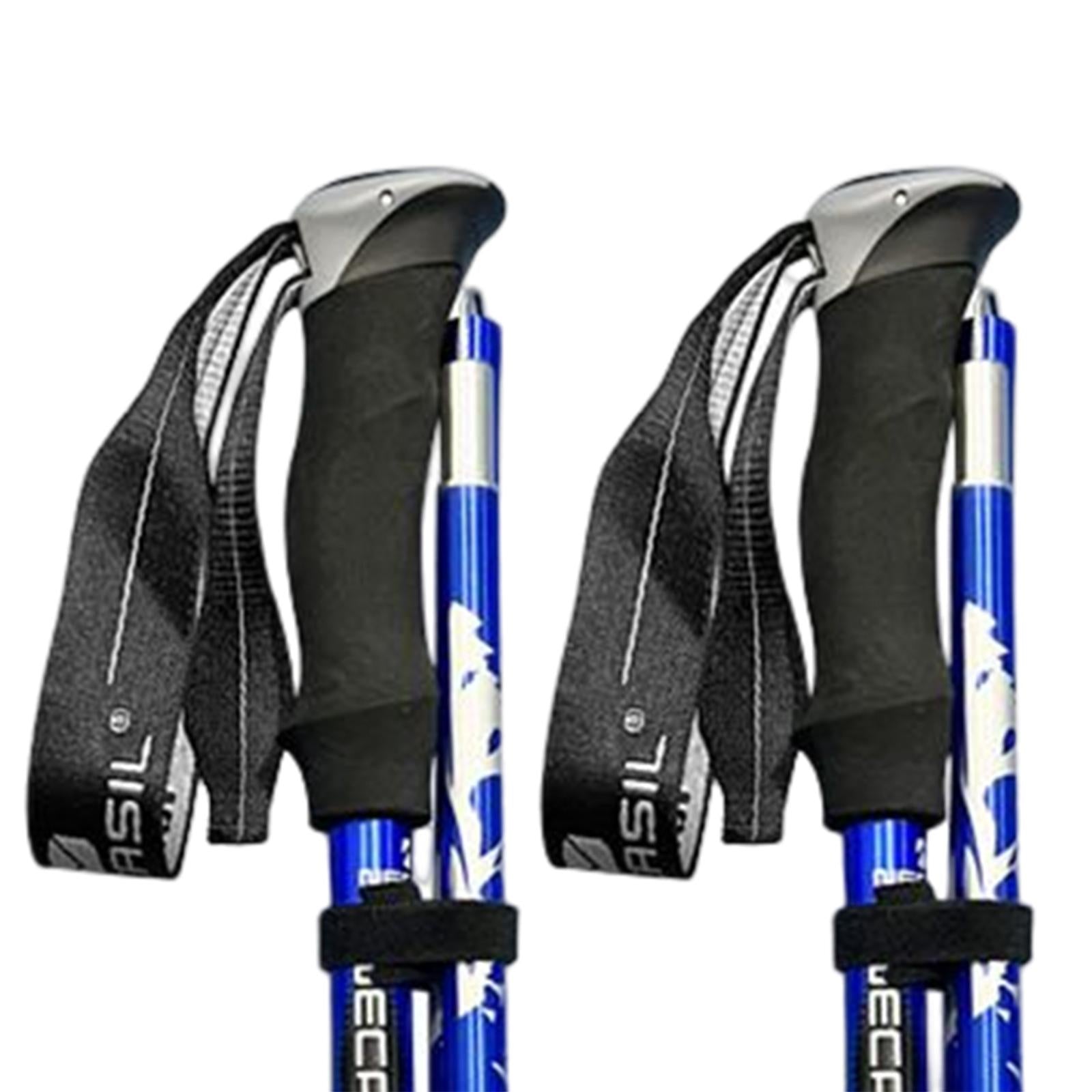 2 Pieces Hiking Poles Alpenstock Lightweight Folding for Kids walking Blue