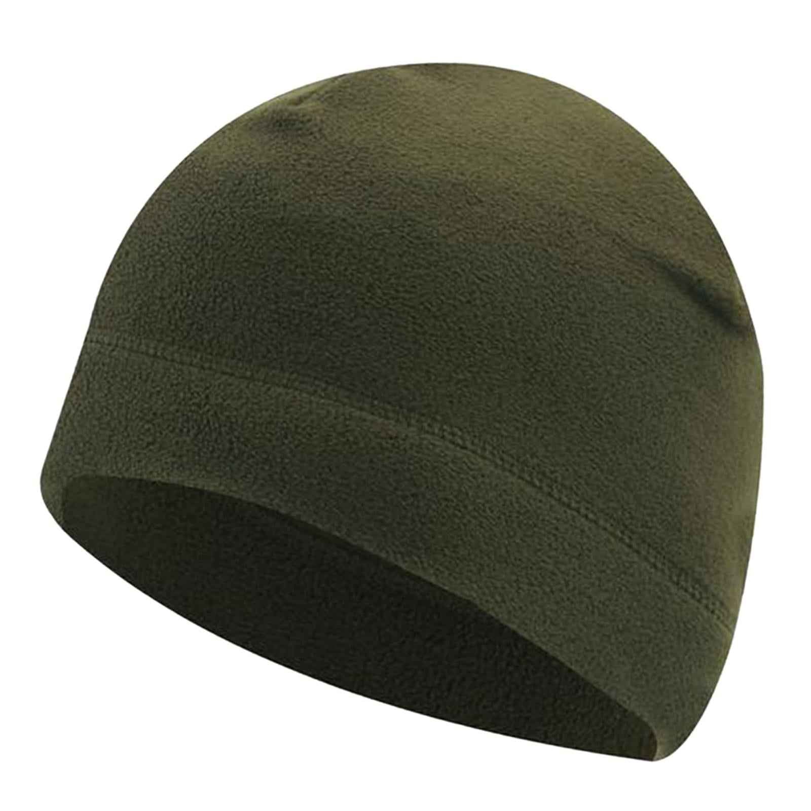 Windproof Skull Hat Men Lightweight Winter Beanie for Basketball Hiking Dark Green