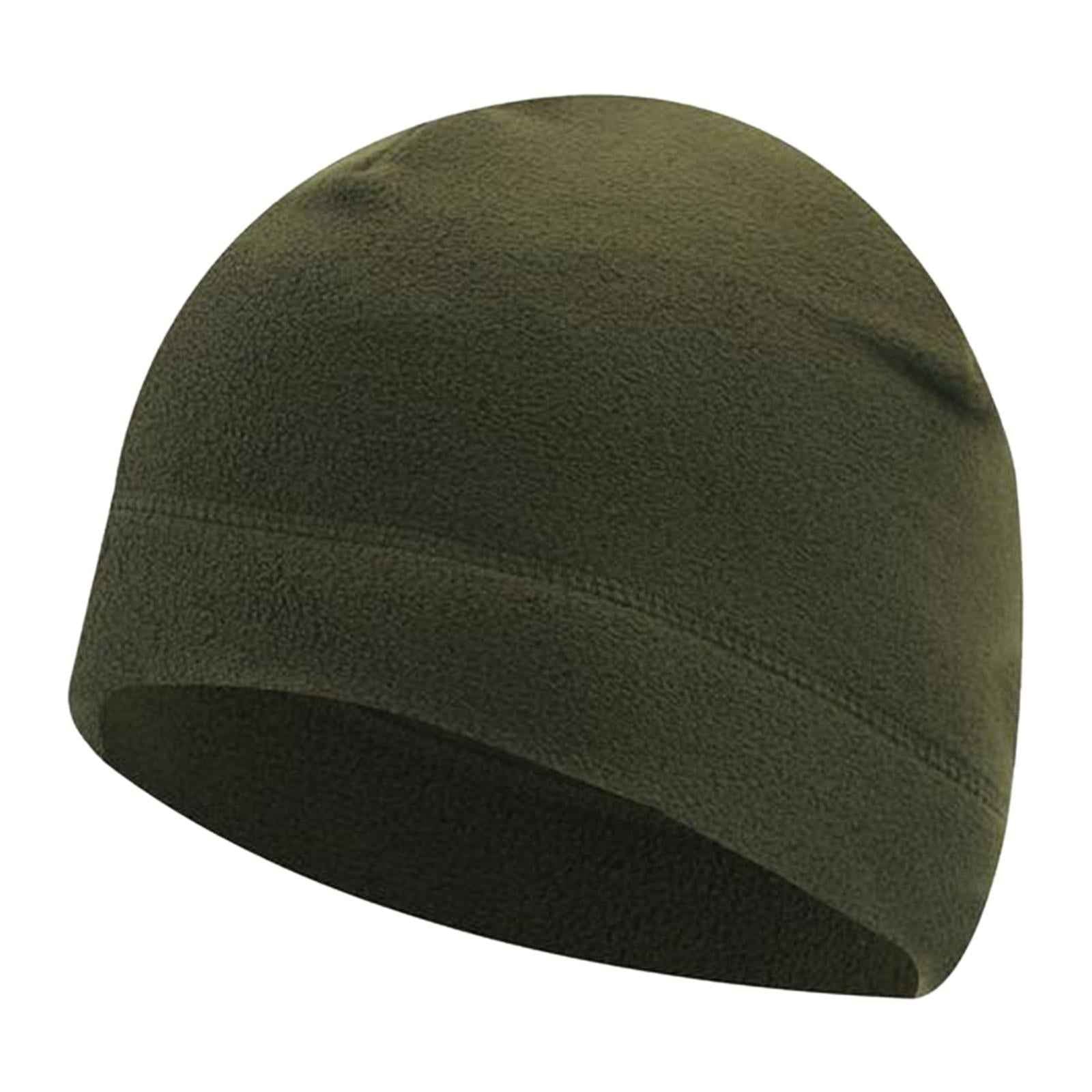 Windproof Skull Hat Men Lightweight Winter Beanie for Basketball Hiking Dark Green