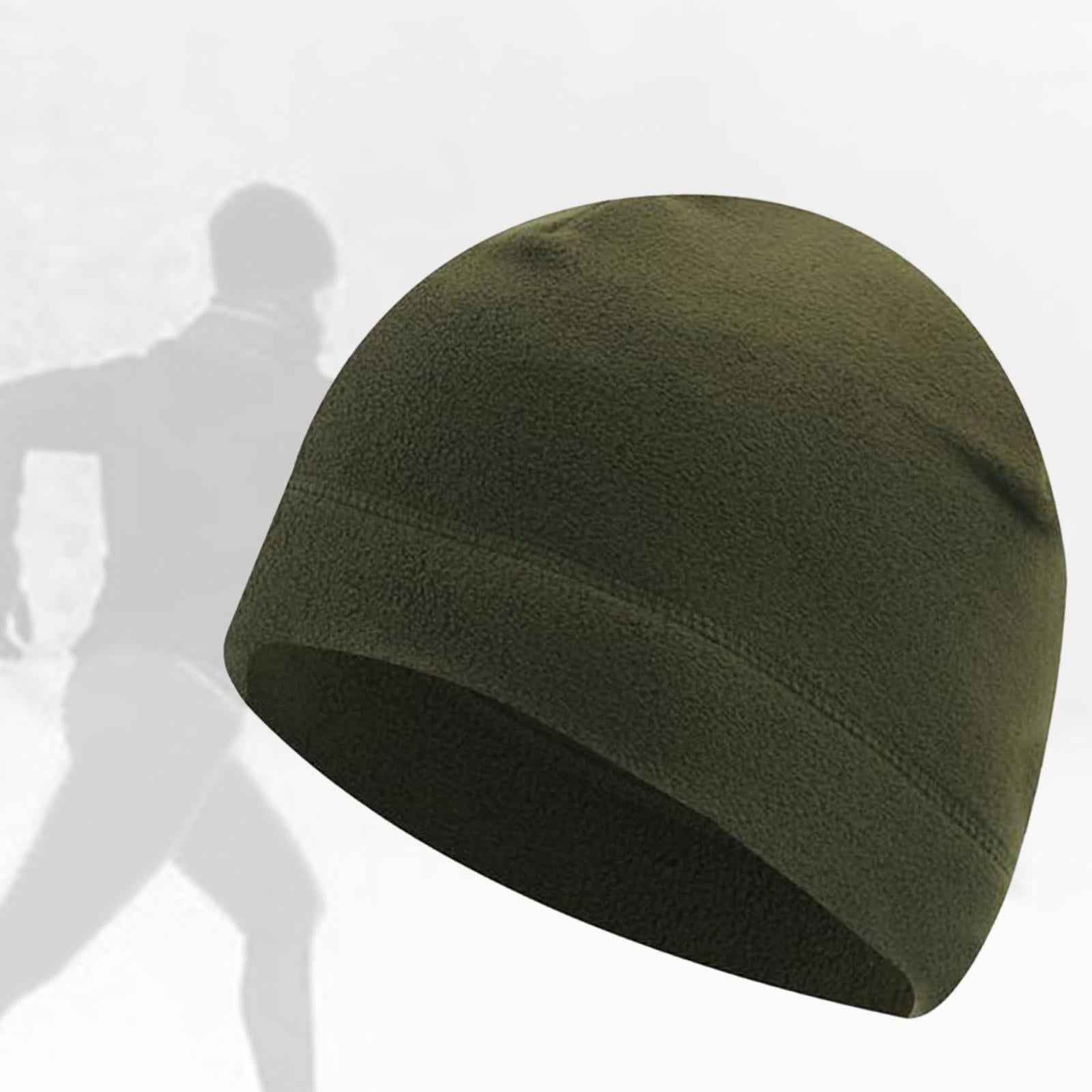 Windproof Skull Hat Men Lightweight Winter Beanie for Basketball Hiking Dark Green