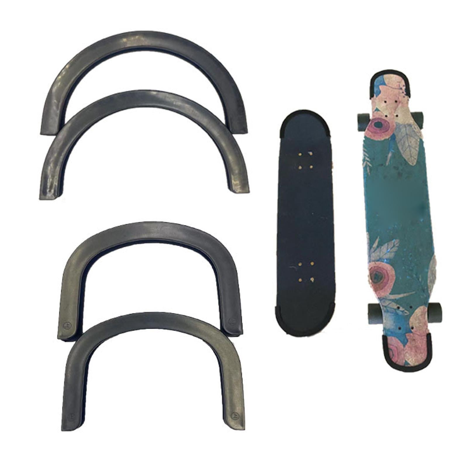 5xSkateboard Deck Guards Protector Crash Rubber Strip for Longboard Boys Grils