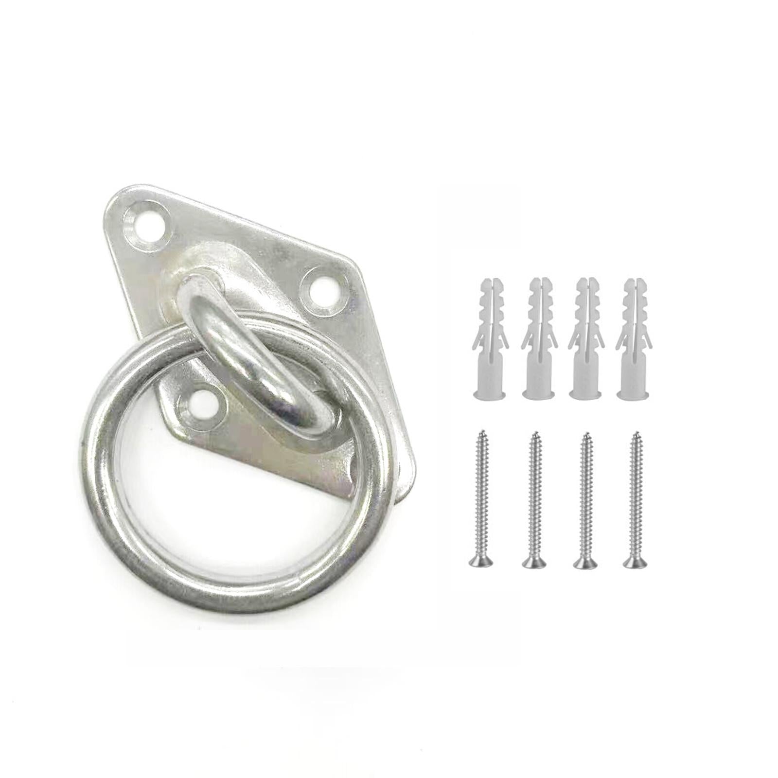3xDiamond Pad Eye Plate with Ring Heavy Duty for Boat Rigging Training Straps 5mm