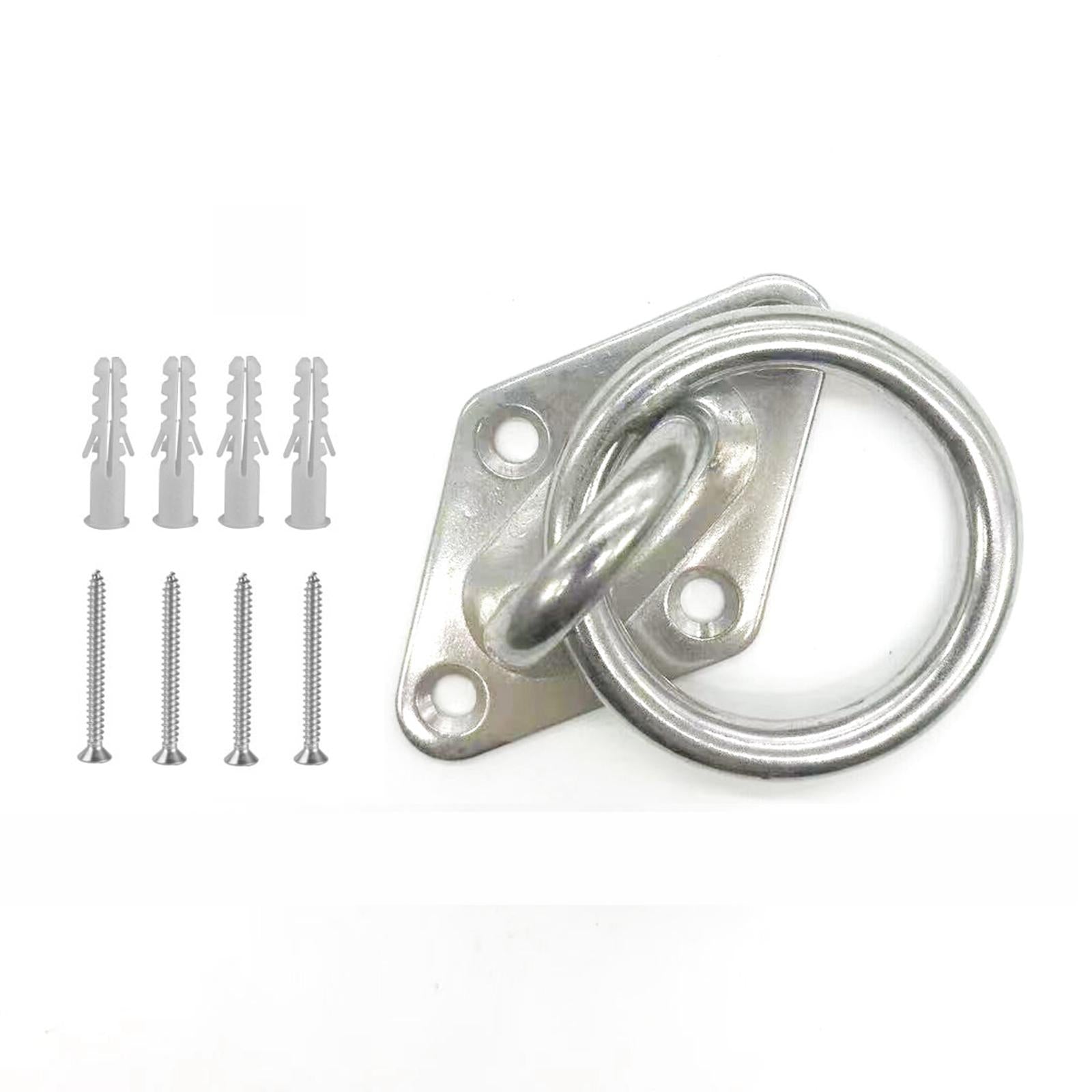 3xDiamond Pad Eye Plate with Ring Heavy Duty for Boat Rigging Training Straps 5mm