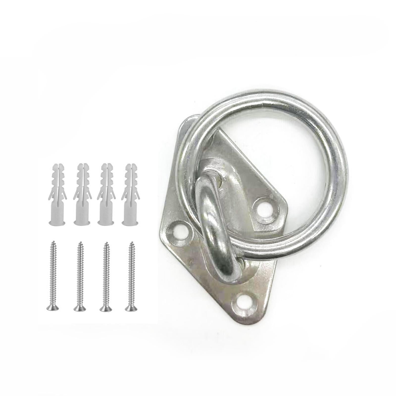 2xDiamond Pad Eye Plate with Ring Heavy Duty for Boat Rigging Training Straps 5mm