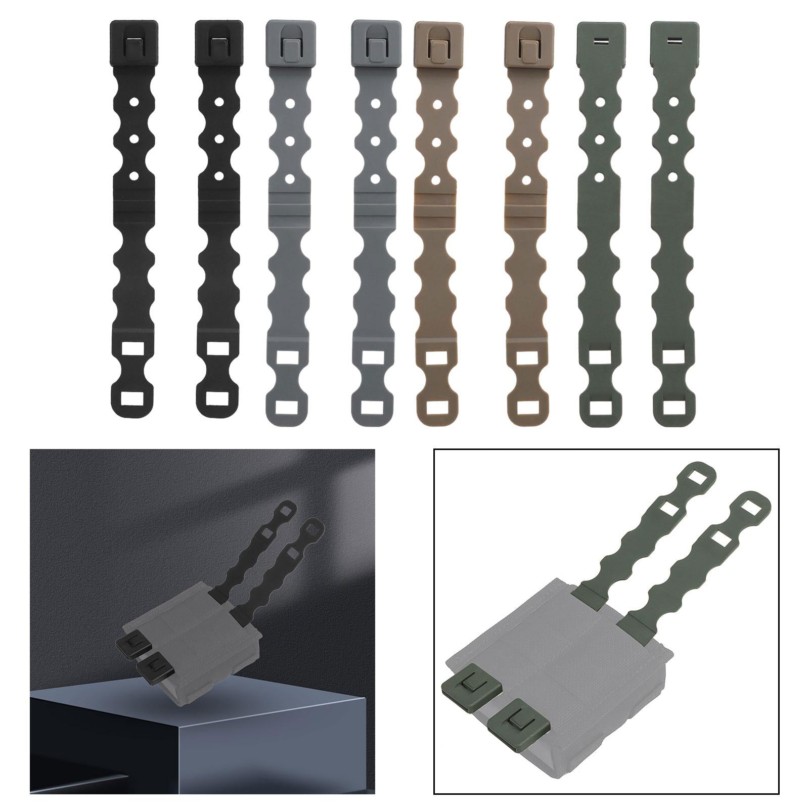 4x2Pcs System Malice Clips Strap Buckle Nylon Magazine Pouch Accessory black