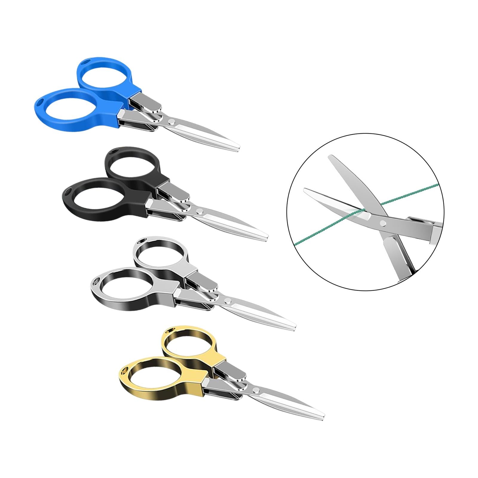3xFishing Line Scissors Braided Line Cutters for DIY Projects Outdoor Trimming Blue
