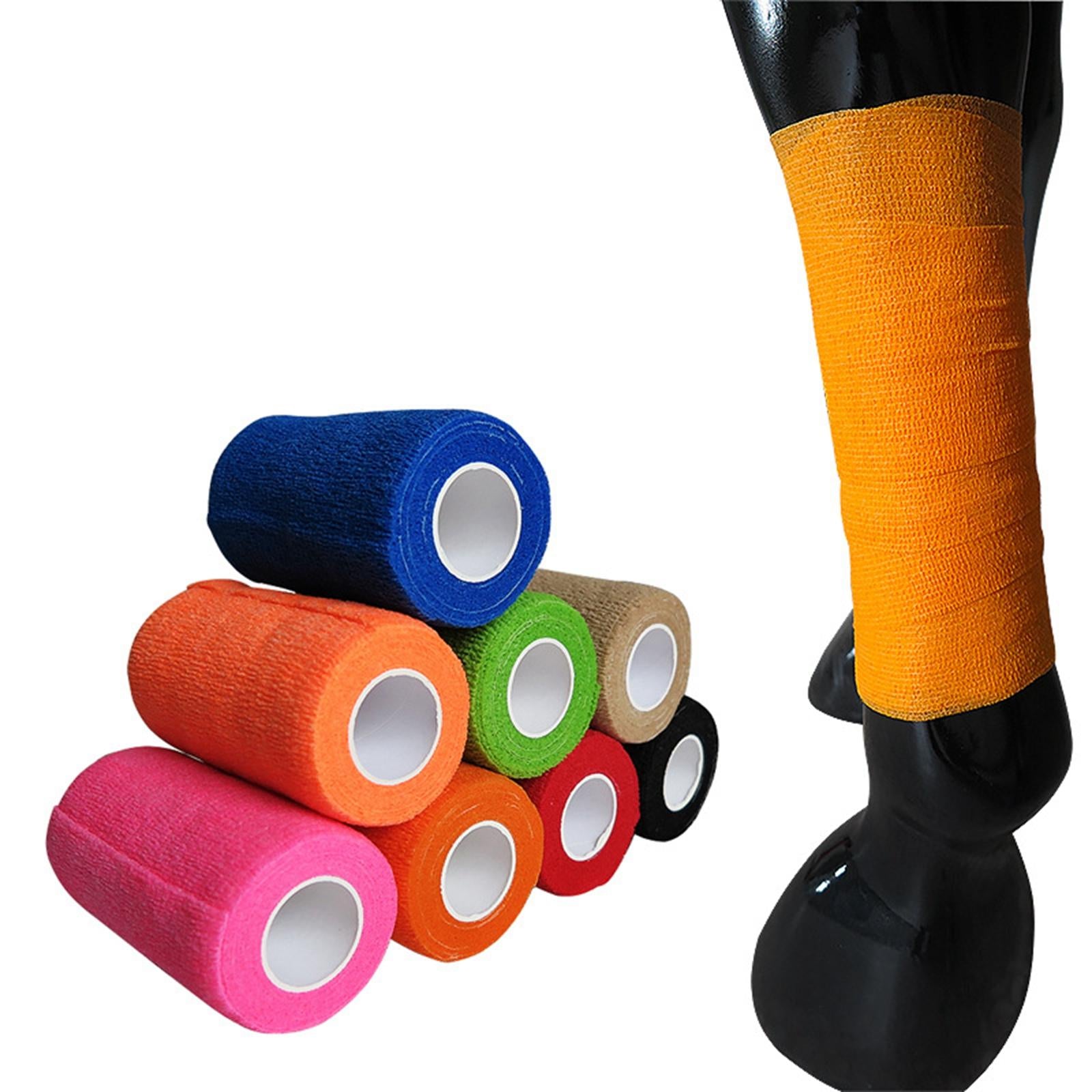 4xVet Wrap 4 inch Wide Non Woven Elastic Self Adherent Wrap for Dogs Pet Ankle Orange