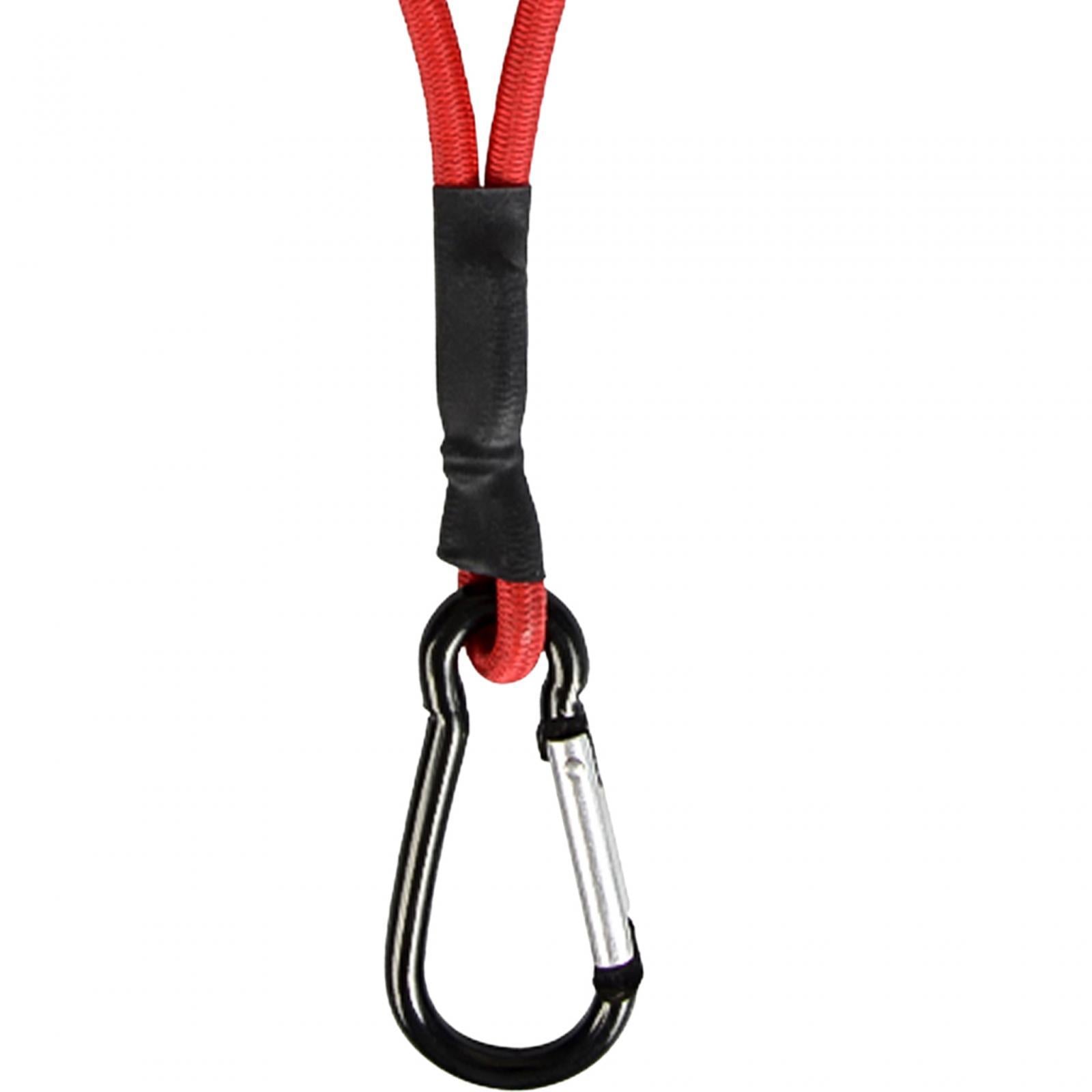 3xBungee Cord with Carabiner Hook Bungee Canopy Ties for Tarpaulin Tarps Tents Red