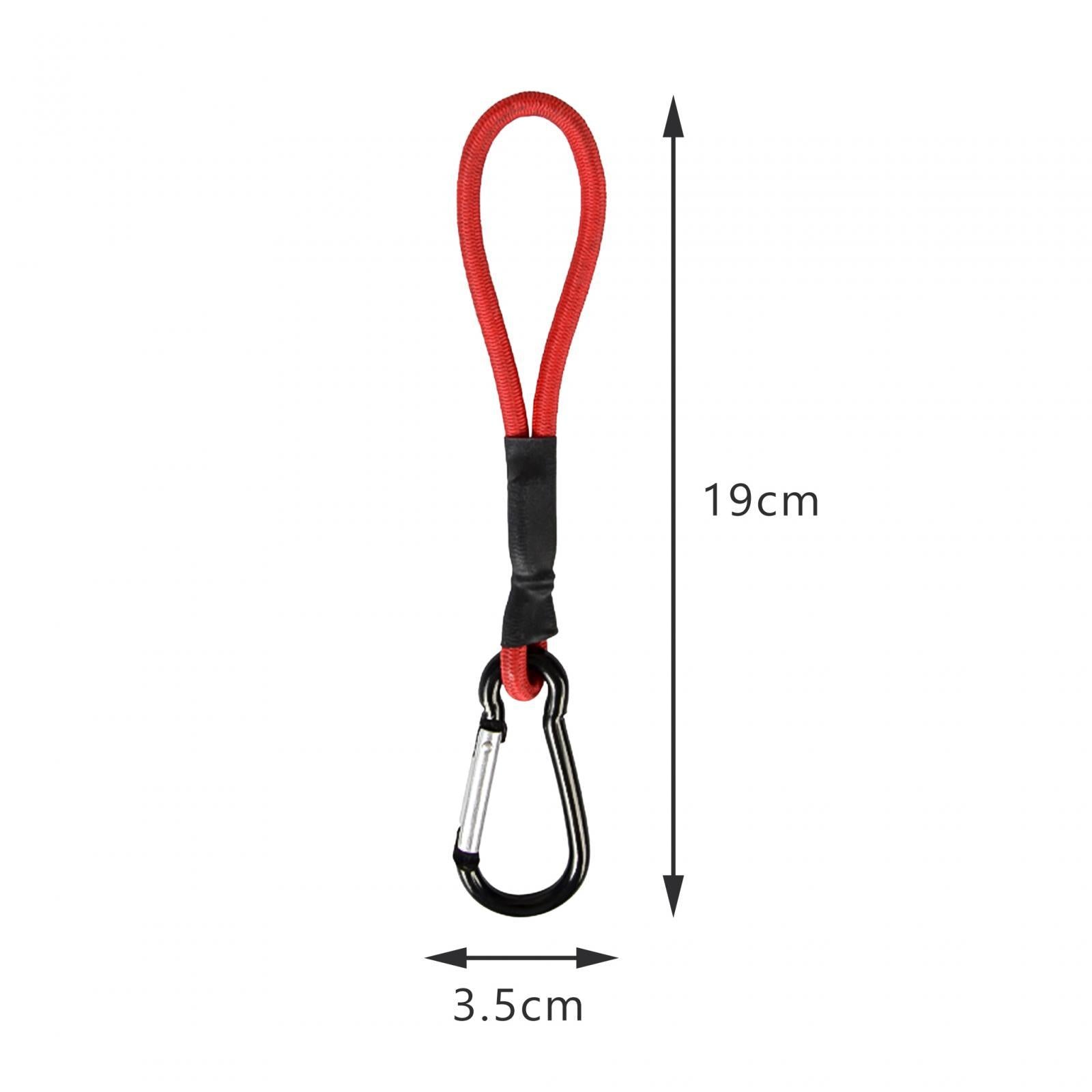 3xBungee Cord with Carabiner Hook Bungee Canopy Ties for Tarpaulin Tarps Tents Red
