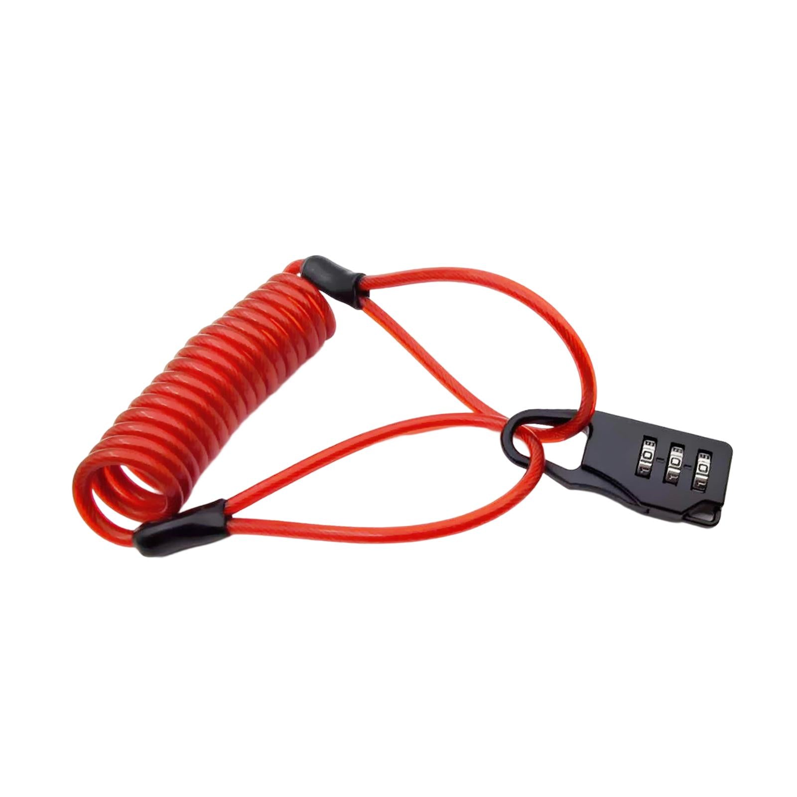 2xCombination Lock with Cable Portable Security Cable for Bike Gate Gym Locker Red