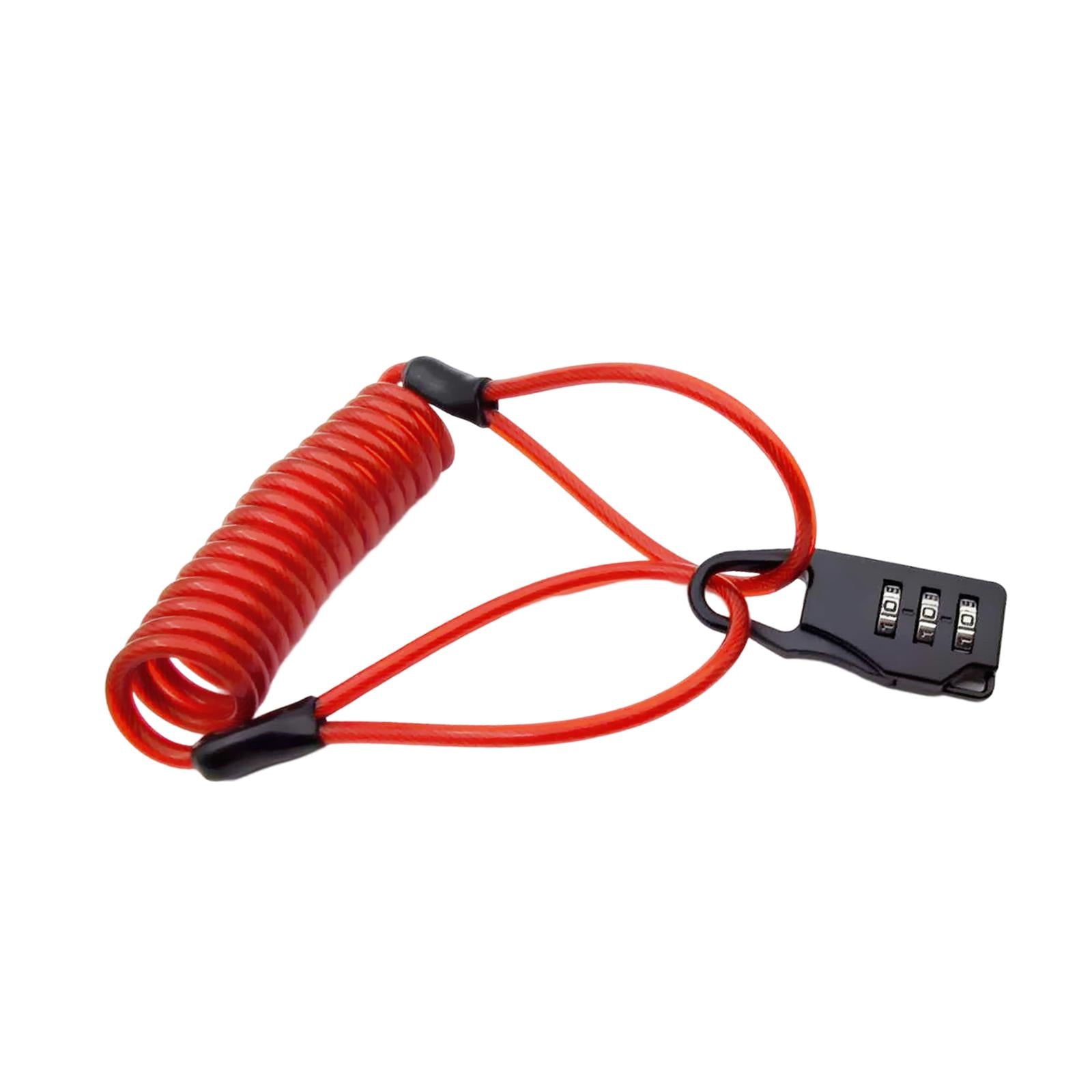 4xCombination Lock with Cable Portable Security Cable for Bike Gate Gym Locker Red