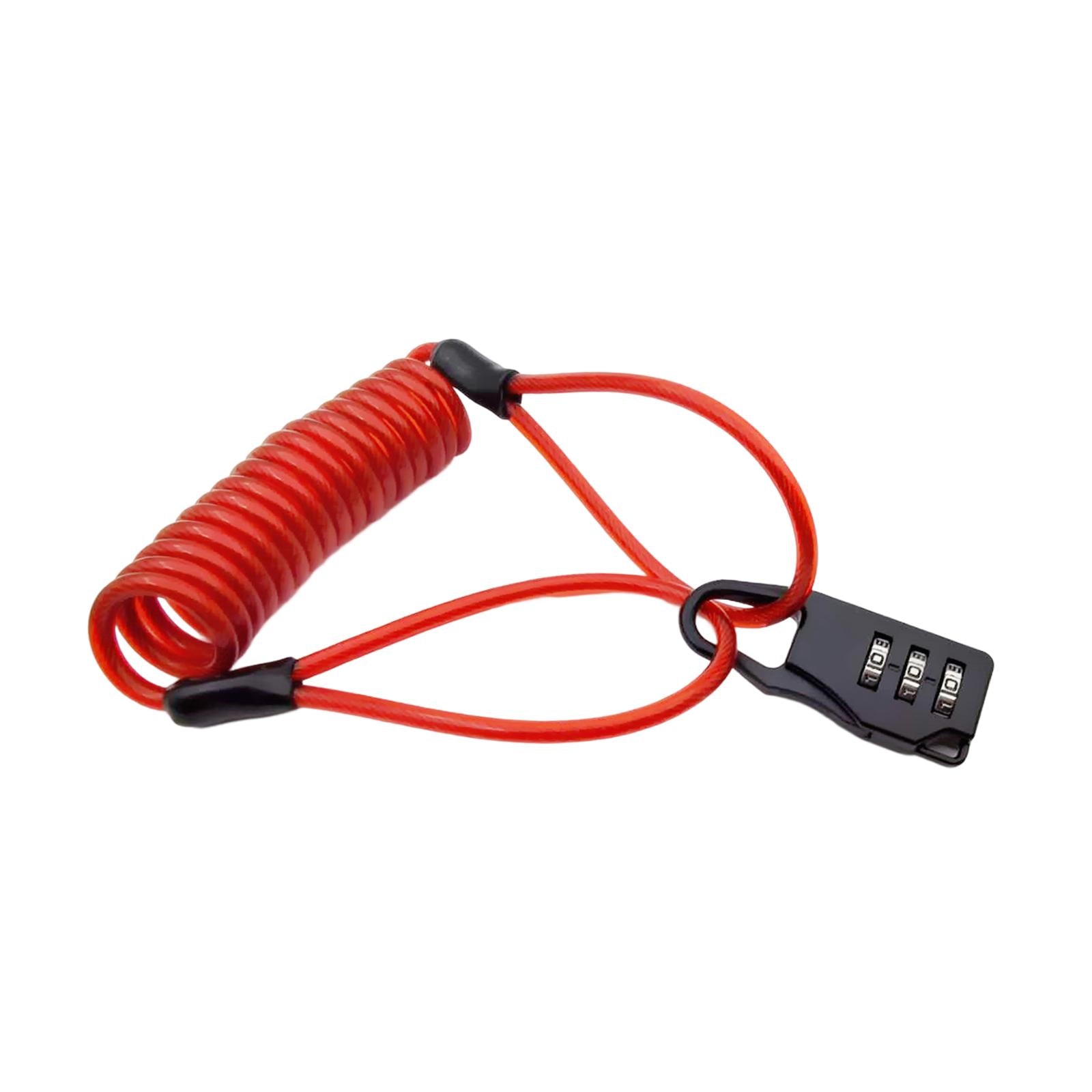 4xCombination Lock with Cable Portable Security Cable for Bike Gate Gym Locker Red