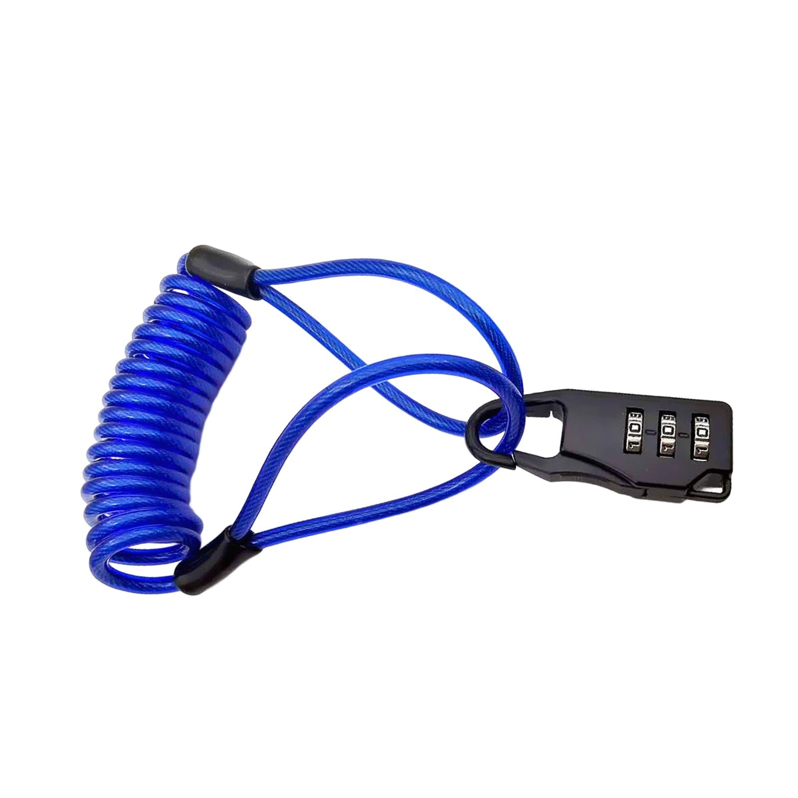 2xCombination Lock with Cable Portable Security Cable for Bike Gate Gym Locker Blue