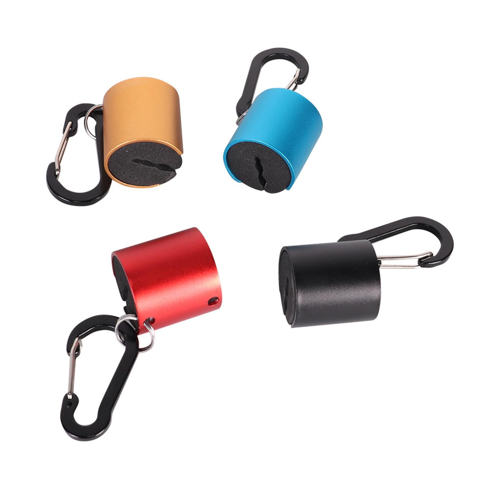 2xFishing Rod Holder Aluminum Alloy with Keychain Portable Fishing Pole Holder Blue