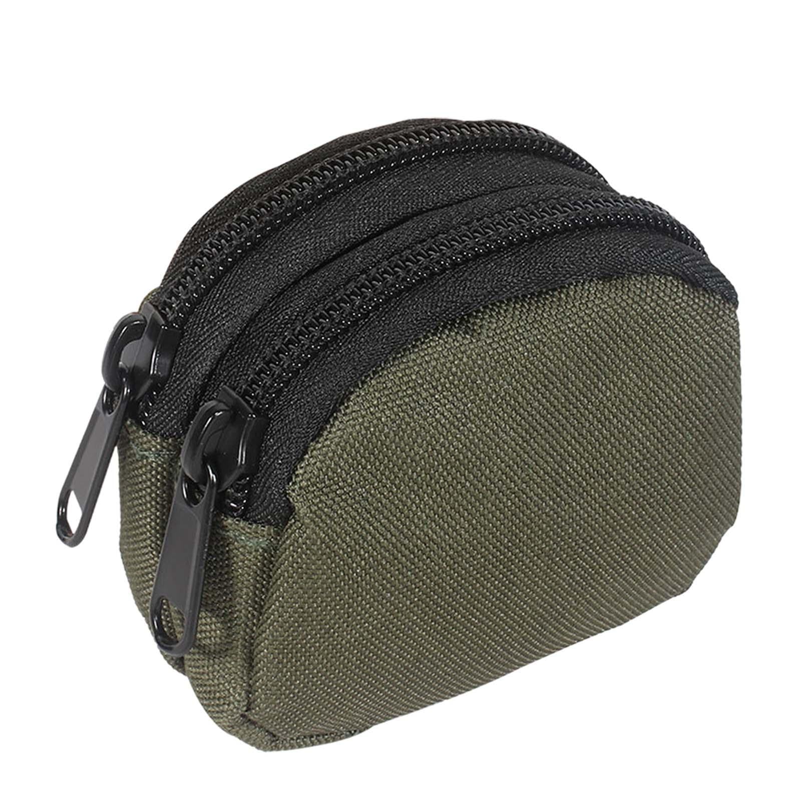 4xCoin Purse with Belt Loop Double Layer Waterproof Multifunctional Coin Pouch Green