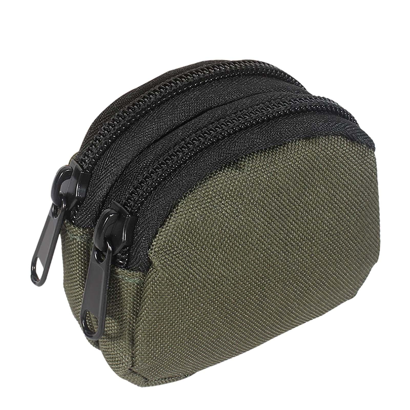 4xCoin Purse with Belt Loop Double Layer Waterproof Multifunctional Coin Pouch Green