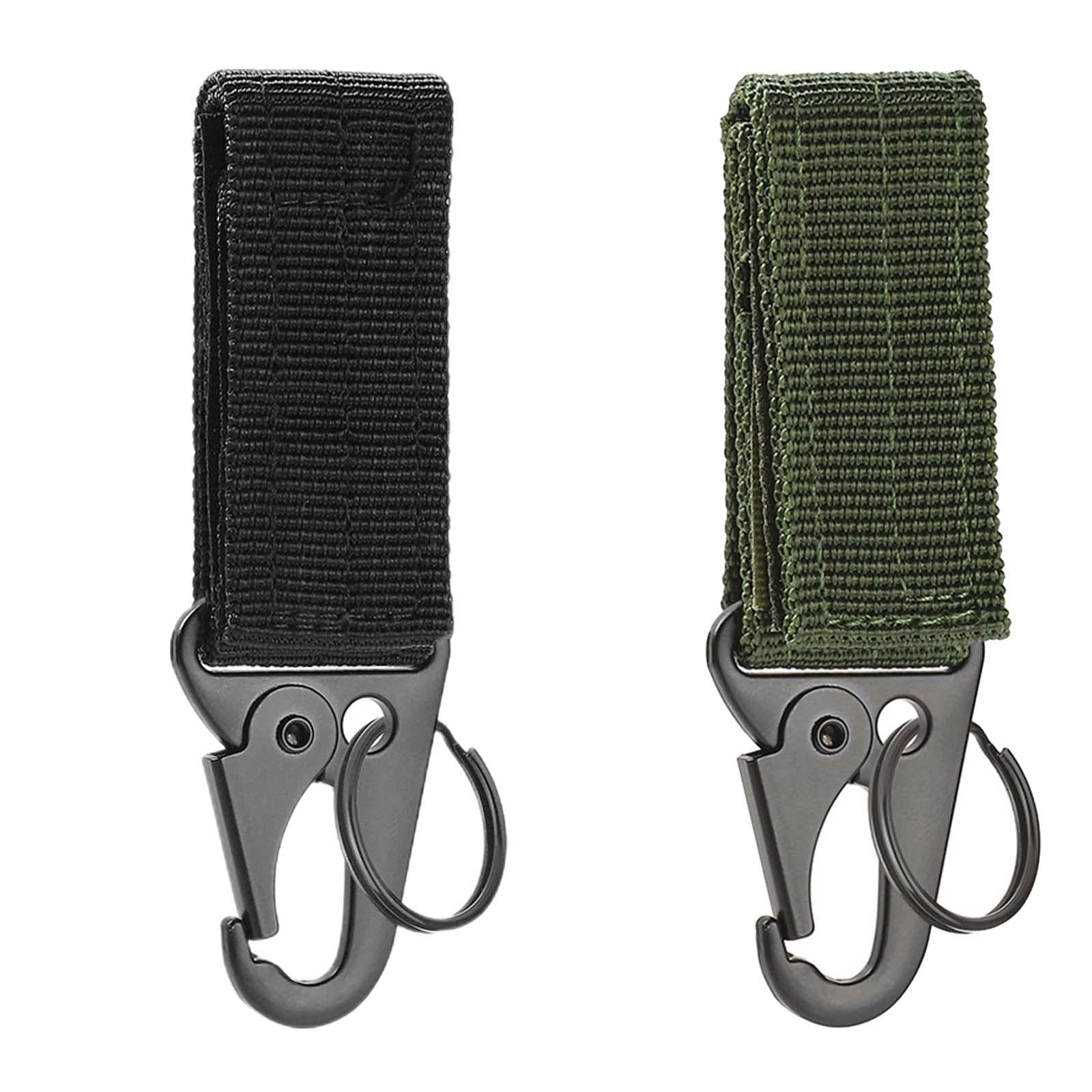 3xNylon Duty Belt Keepers with Key Holder Key Ring Holder Nylon Webbing Buckle Black