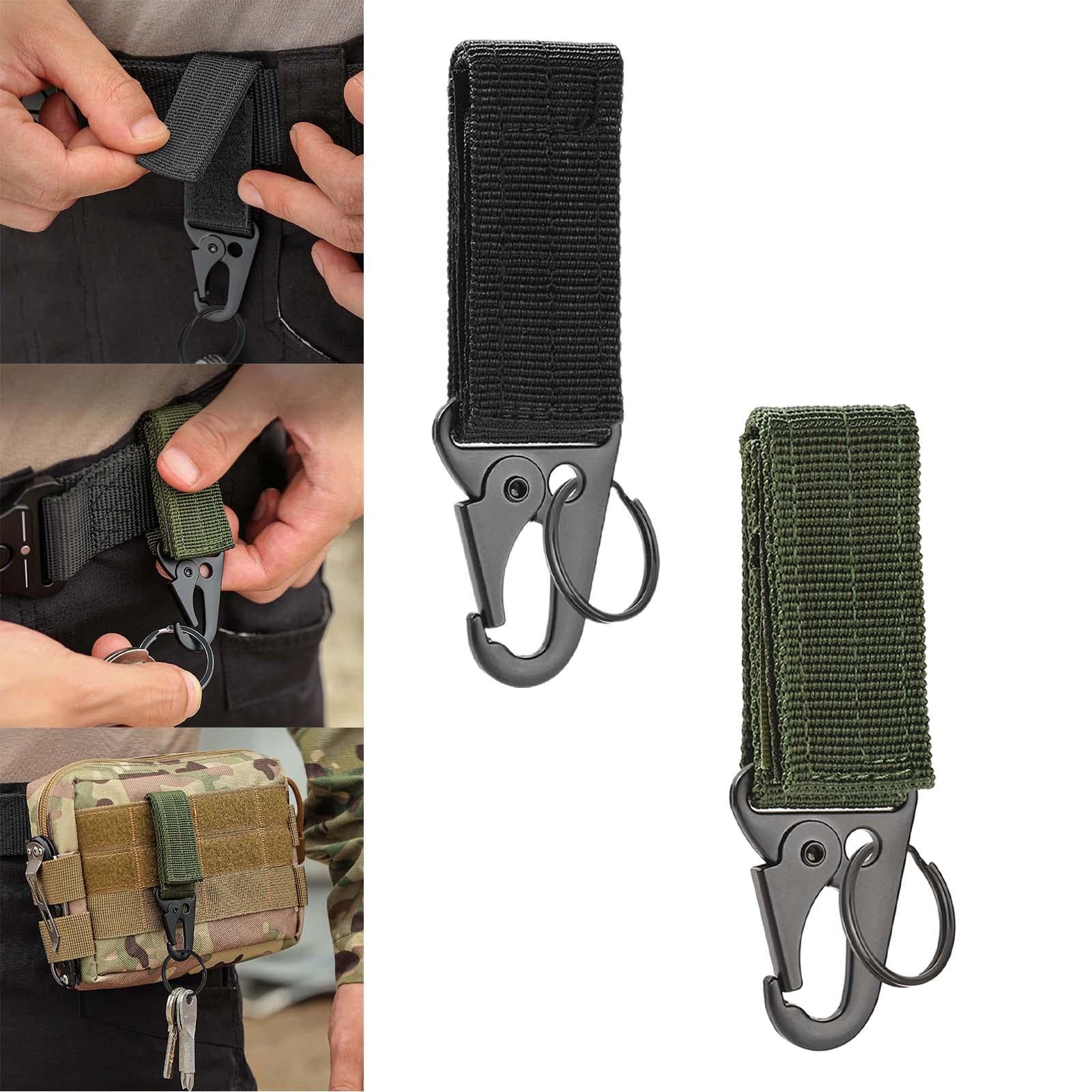 4xNylon Duty Belt Keepers with Key Holder Key Ring Holder Nylon Webbing Buckle Black