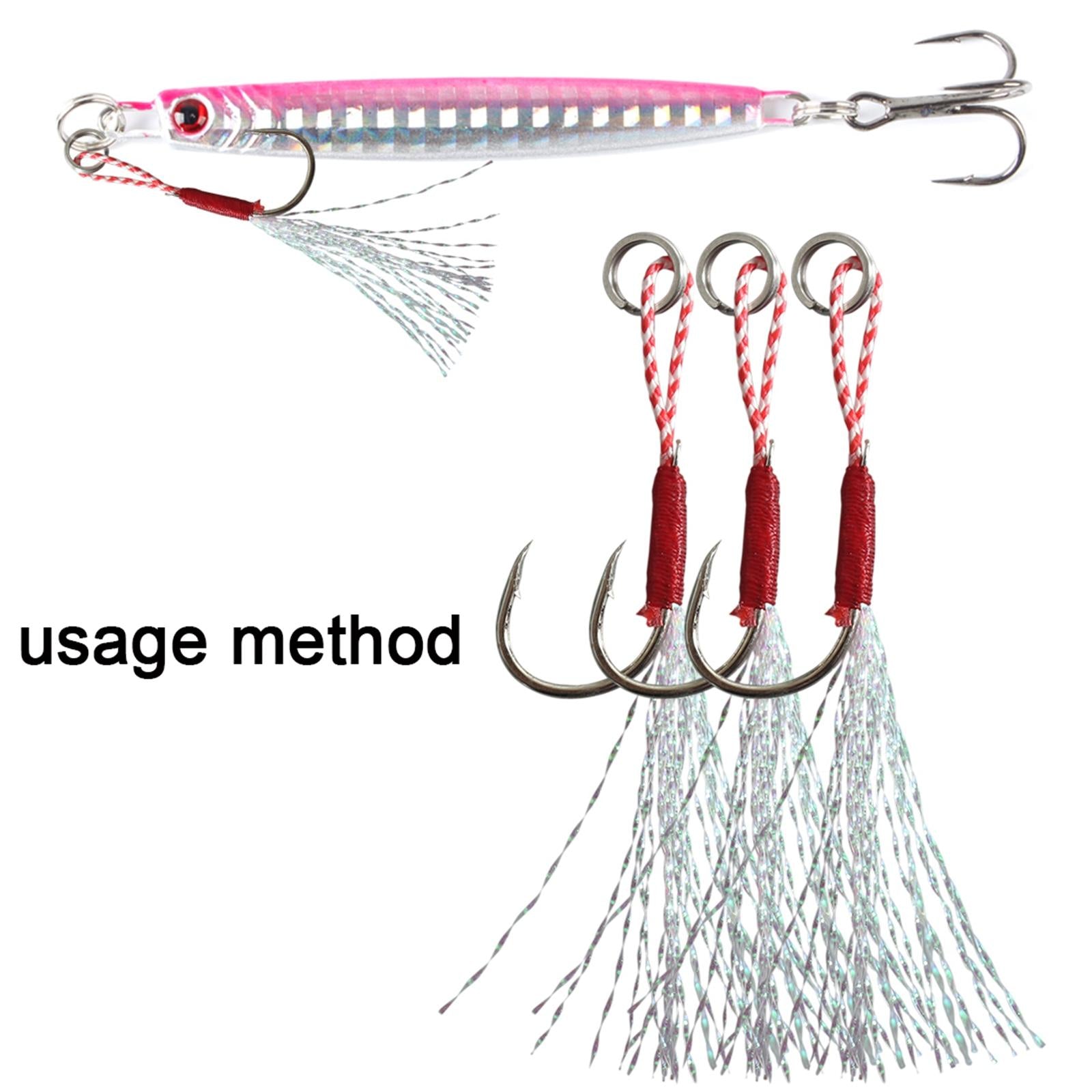 4x5Pcs Fishing Assist Hooks Replacement Jig Fishing Hooks Fishing Teaser Hooks