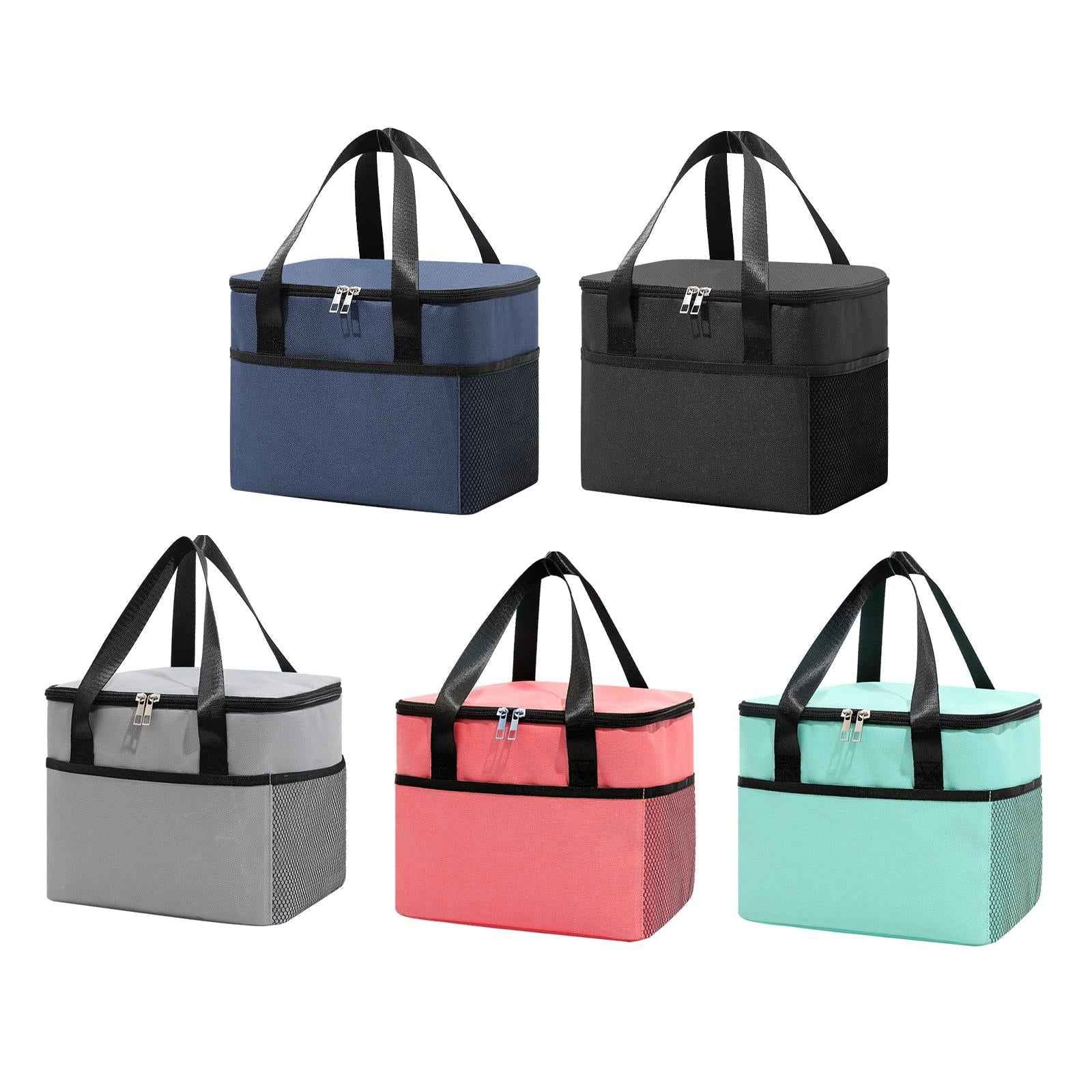Large Insulated Cooler Bag Cookware Bag Case Container for Camping Work navy blue