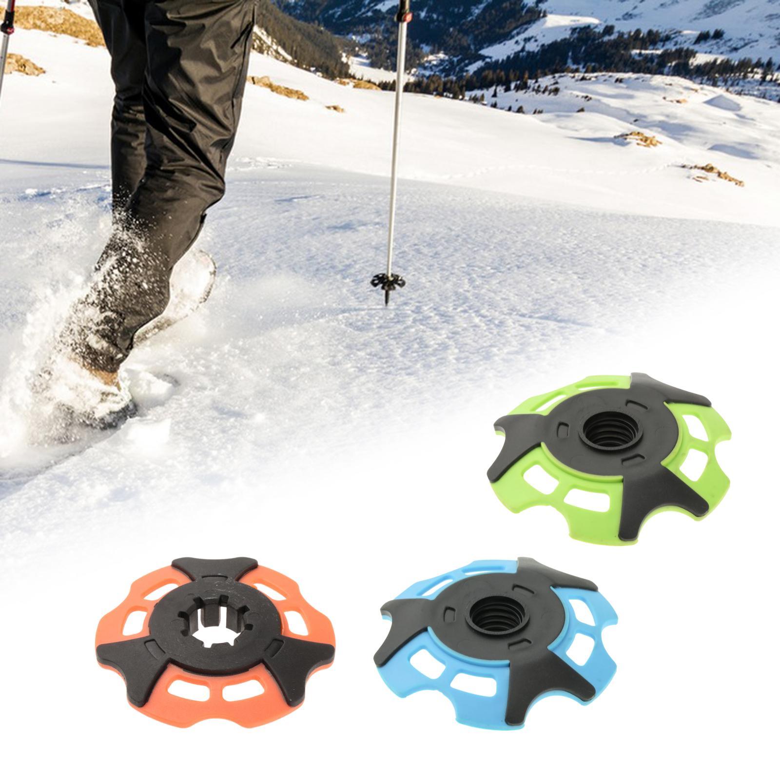 4xTrekking Pole Snowflake Basket Hiking Poles for Trekking Outdoor Backpacking Green