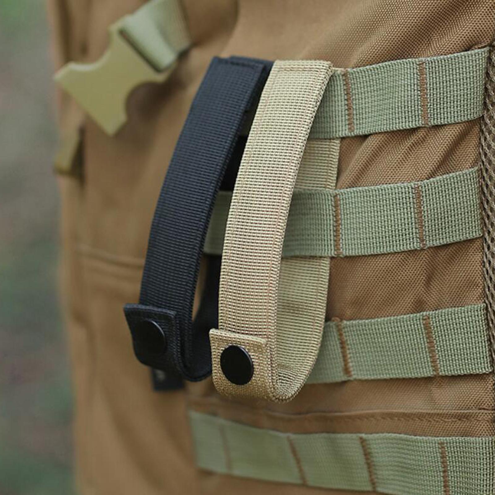 2xNylon Snap Strap Adaptor Molle Backpack Strap for Hiking Backpacking Camping Black