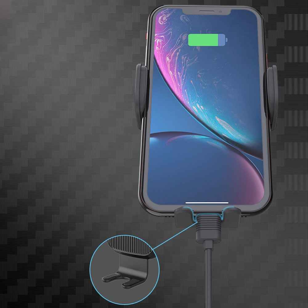 QX680 2-in-1 15W Wireless Charger + Car Dashboard Mount Mobile Phone Holder with Suction Cup Base