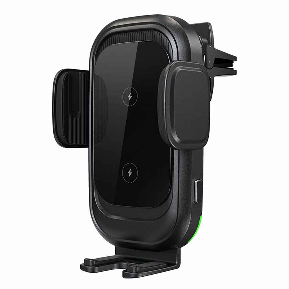 CW30 Cell Phone Holder Car Mount Dual Coil 15W Wireless Charger for Samsung Z Flip Series (CE Certified)