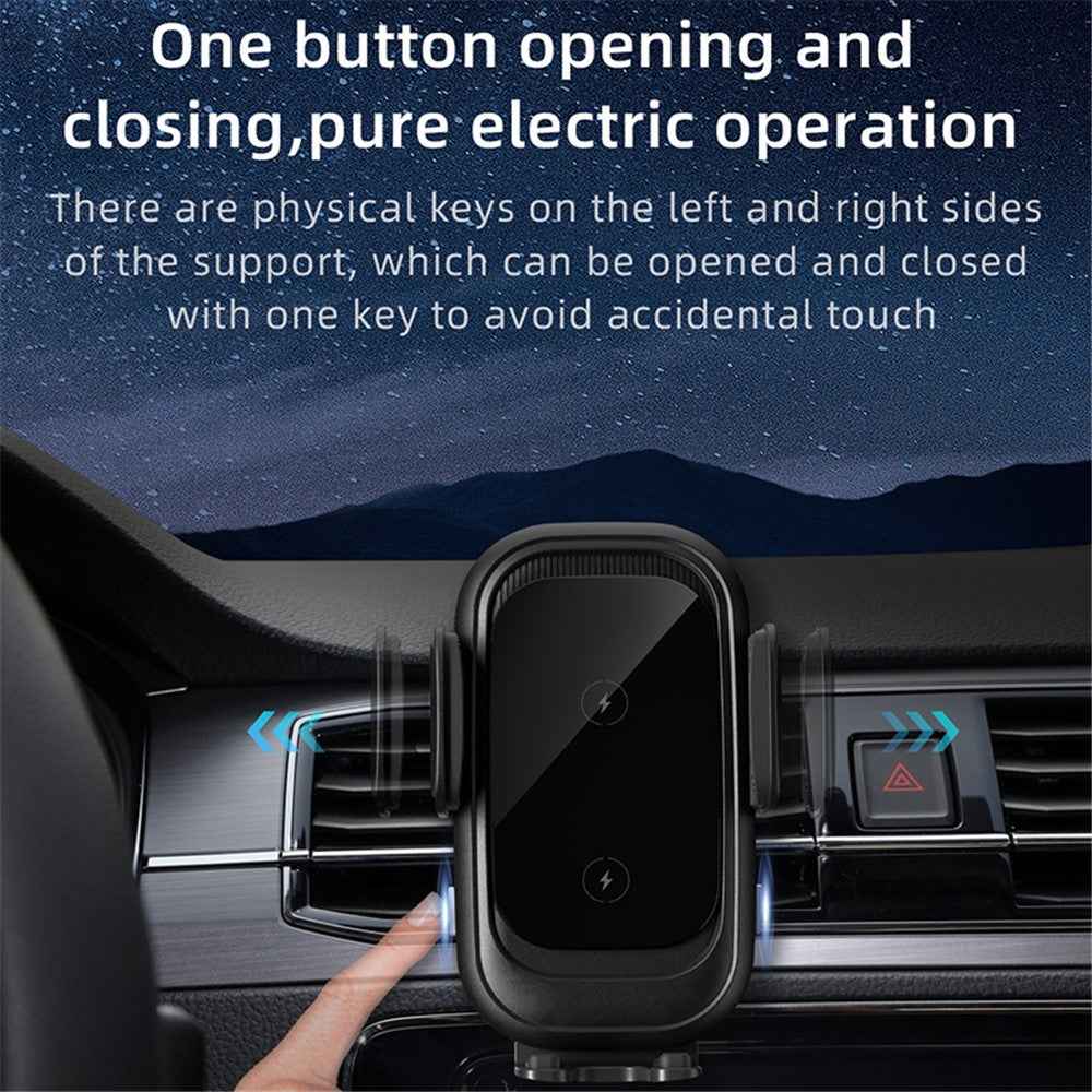CW30 Cell Phone Holder Car Mount Dual Coil 15W Wireless Charger for Samsung Z Flip Series (CE Certified)
