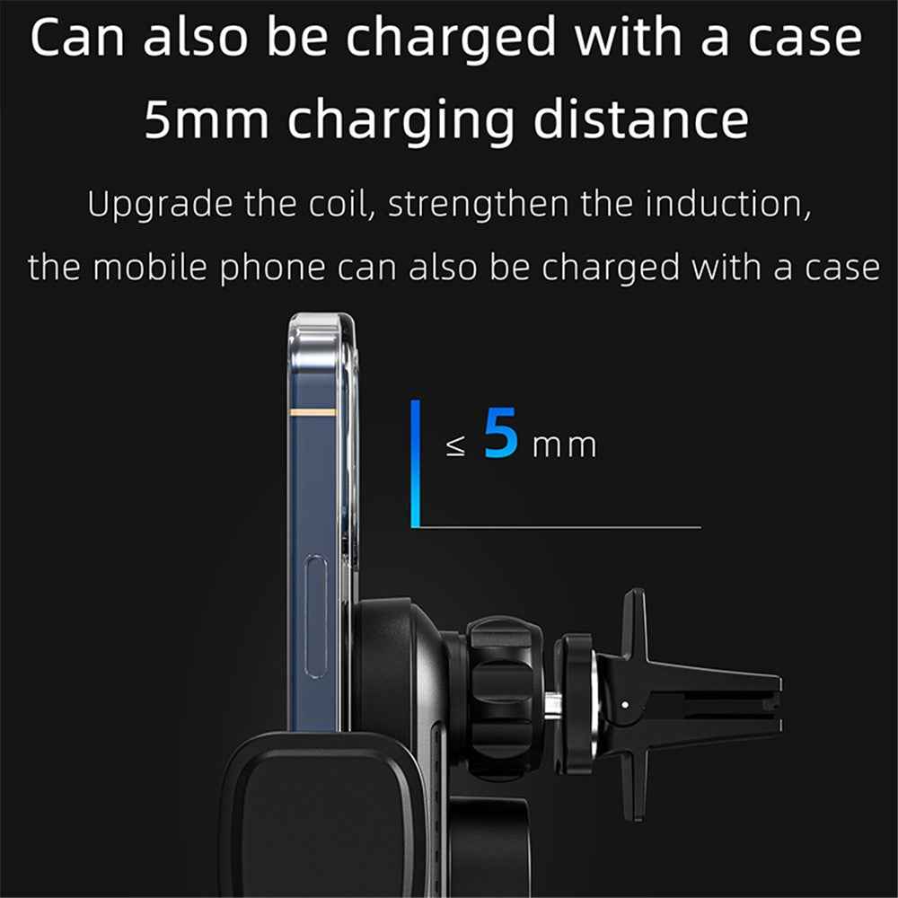 CW30 Cell Phone Holder Car Mount Dual Coil 15W Wireless Charger for Samsung Z Flip Series (CE Certified)