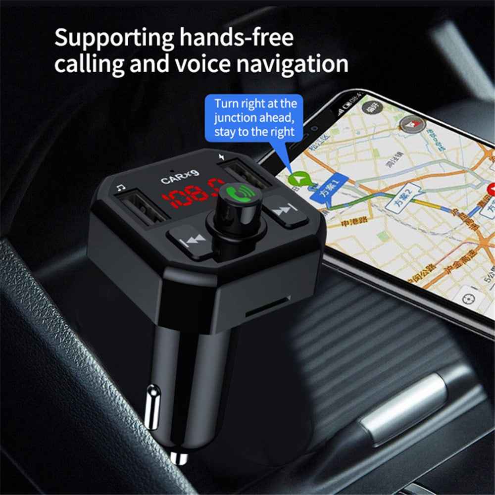 X9 Car MP3 Player Automatic Power-off Memory Bluetooth-compatible Call FM Transmitter with Dual USB Ports