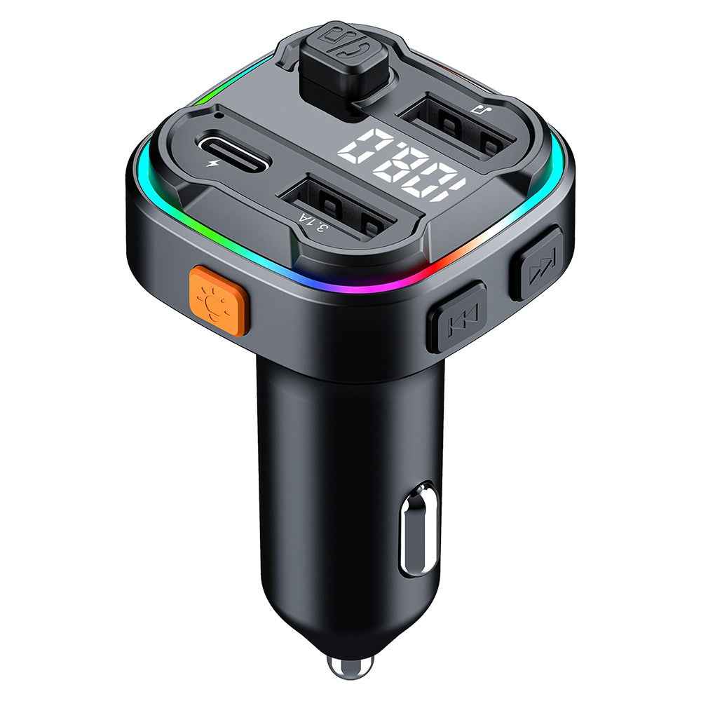 C3 Bluetooth-compatible Hands-free Call Adapter FM Transmitter Car MP3 Music Player Type-C + Dual USB Car Charger
