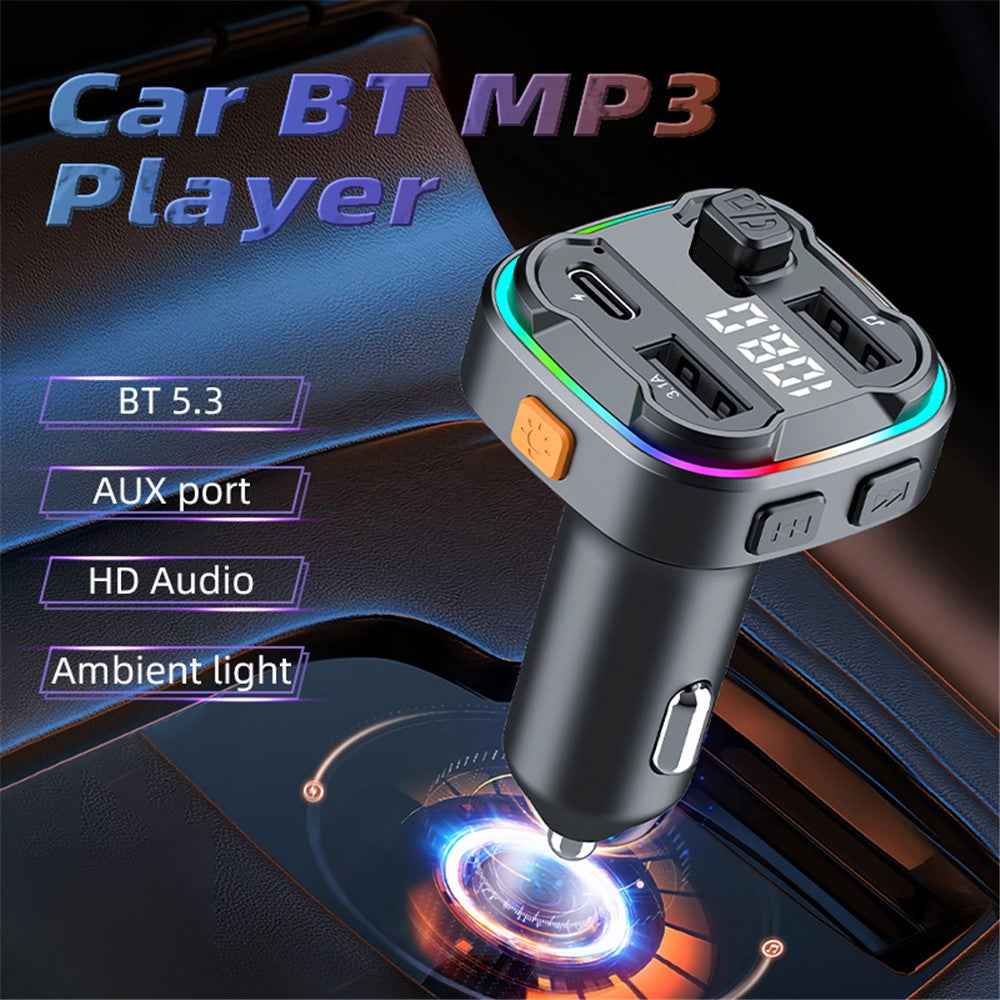 C3 Bluetooth-compatible Hands-free Call Adapter FM Transmitter Car MP3 Music Player Type-C + Dual USB Car Charger