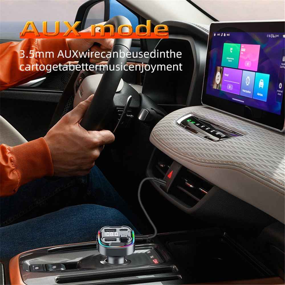 C3 Bluetooth-compatible Hands-free Call Adapter FM Transmitter Car MP3 Music Player Type-C + Dual USB Car Charger