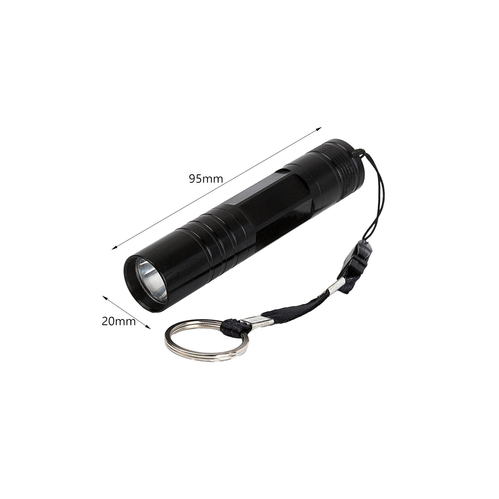 2xMini Flashlight Small Flashlight Camping Torch for Emergency Travel Climbing Black