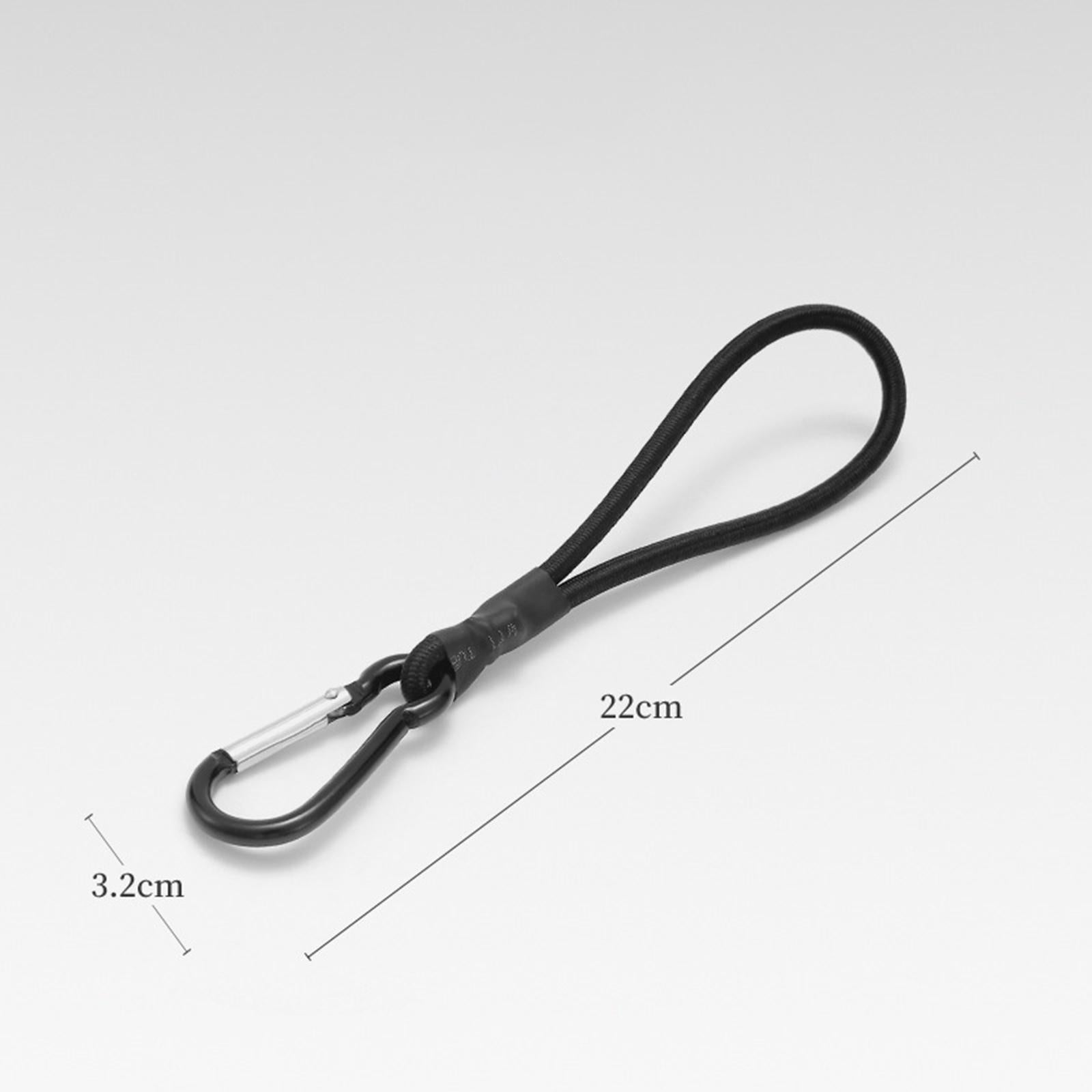 3xBungee Cord with Carabiner Elastic Rope Portable for Outdoor Tents Tarpaulin Black